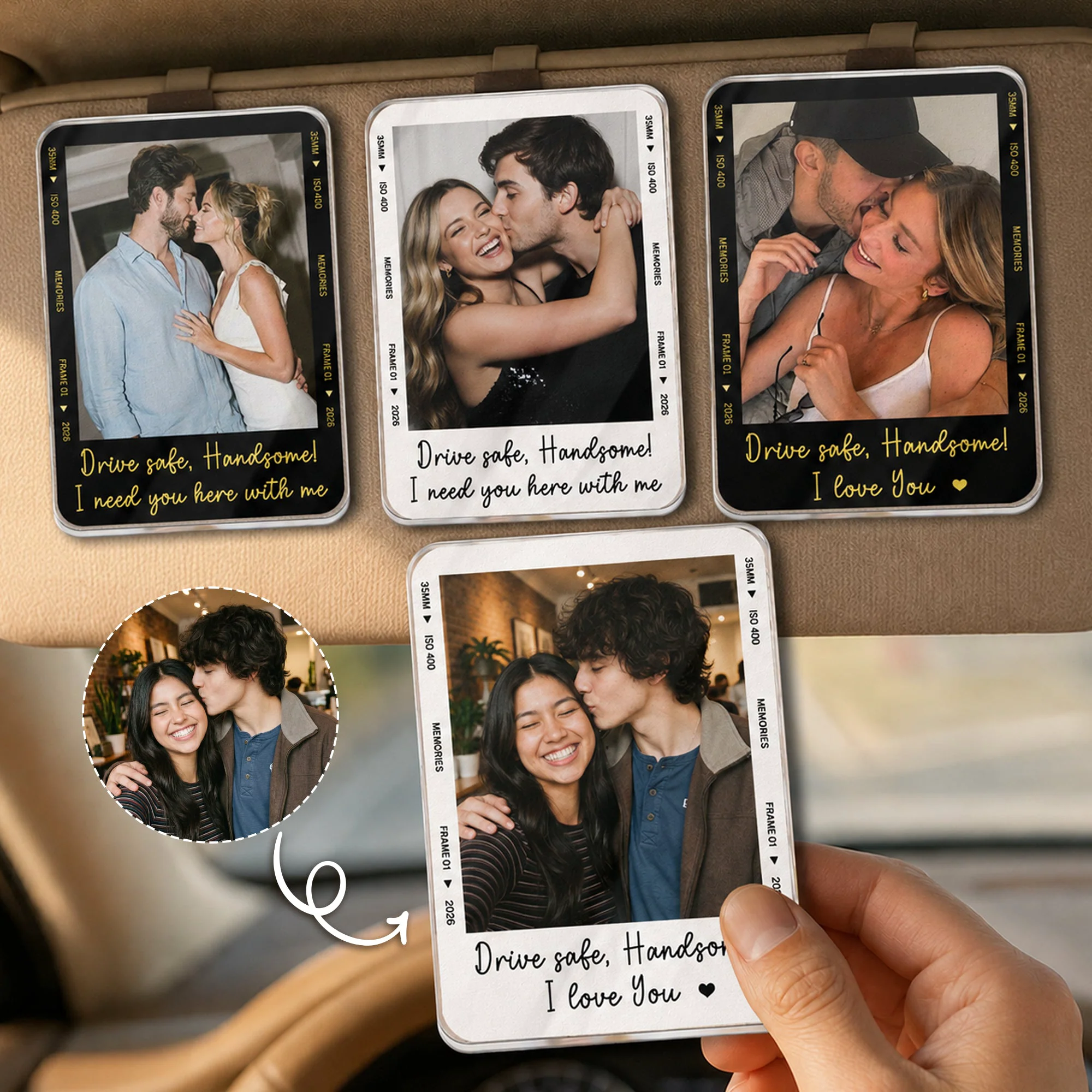 Anniversary Gifts Drive Safe Handsome Gift For Husband, Boyfriend - Personalized Car Visor Clip