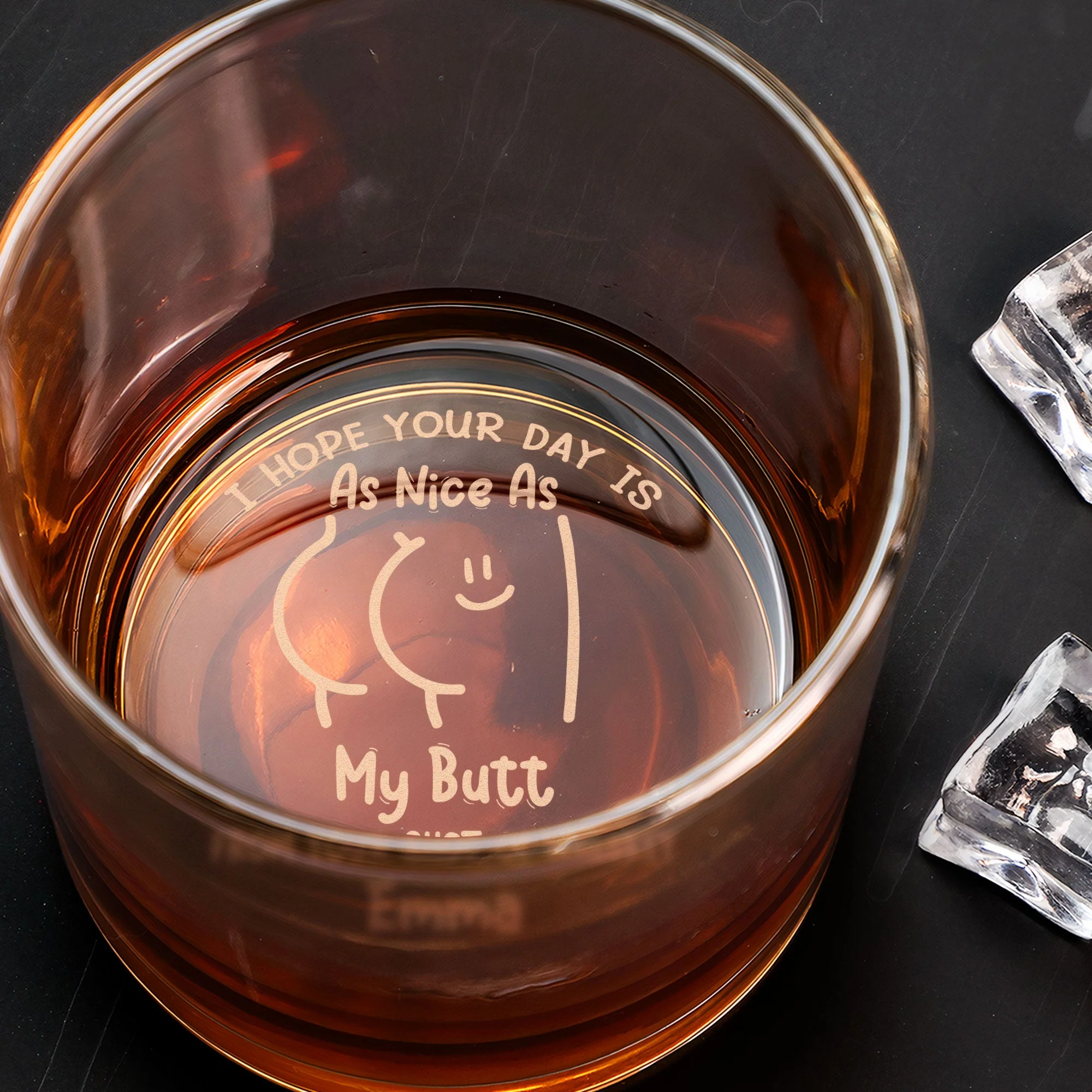 Anniversary Gifts For Men I Hope Your Day Is Nice - Personalized Engraved Whiskey Glass - Image 2