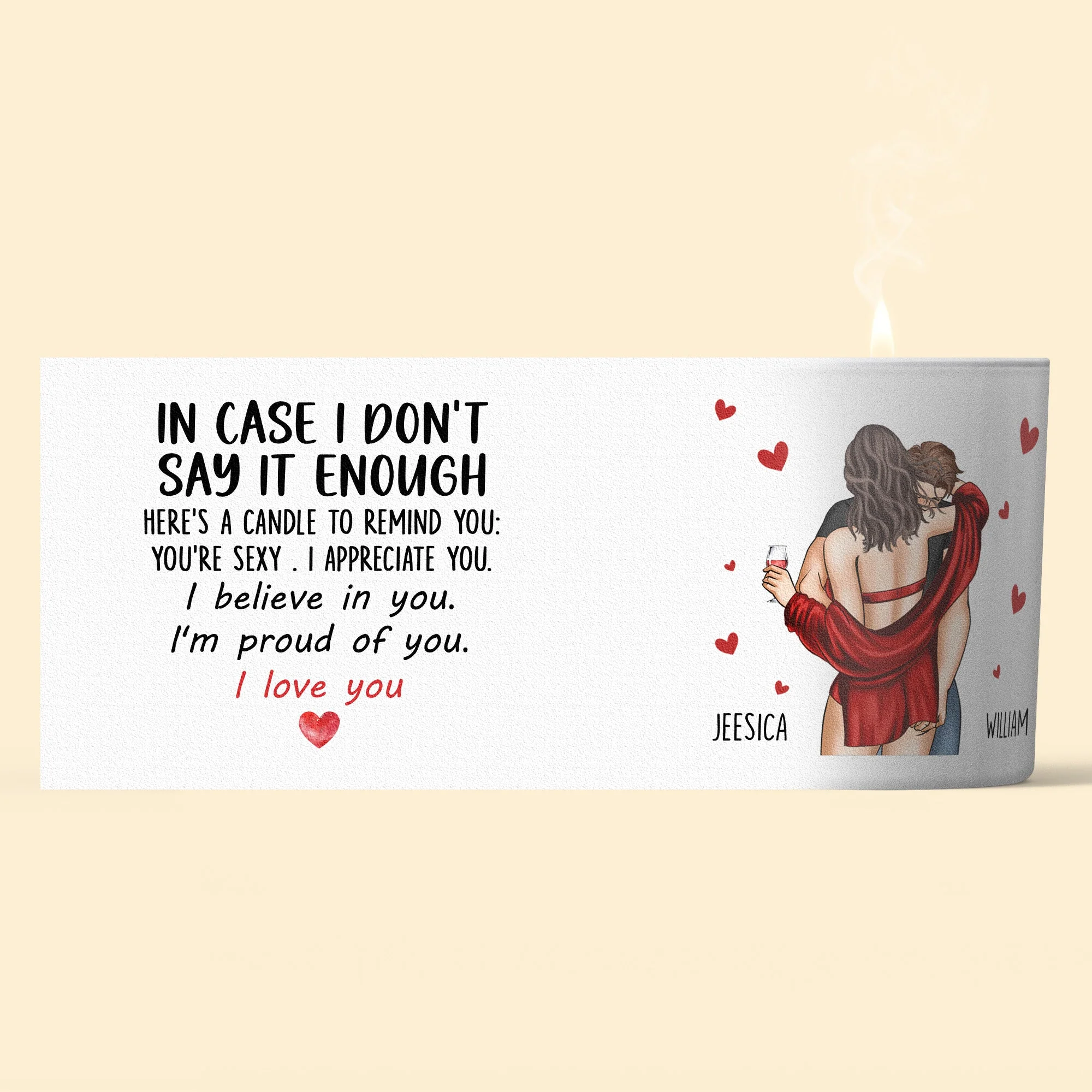 Anniversary Gifts I Love You - Personalized Candle - Image 3