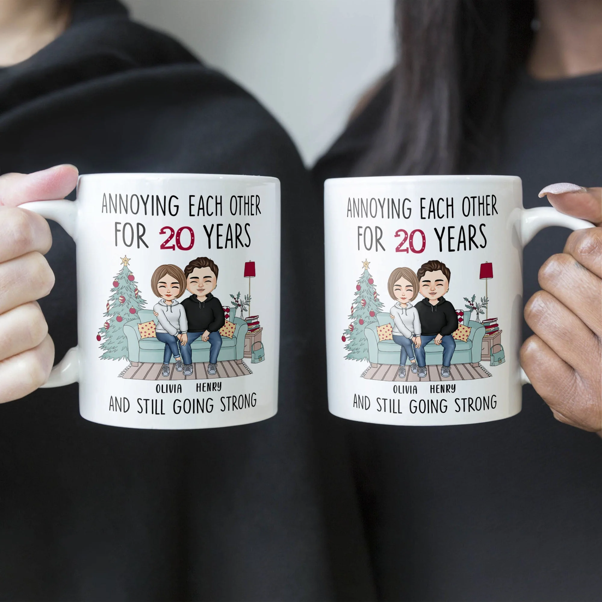 Annoying Each Other For Many Years - Personalized Mug - Birthday, Anniversary Gift For Couple, Husband, Wife, Lover - Christmas Vibes - Image 2
