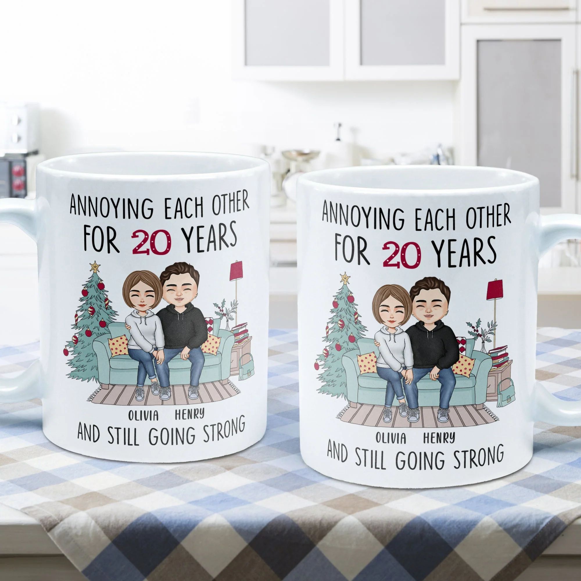 Annoying Each Other For Many Years - Personalized Mug - Birthday, Anniversary Gift For Couple, Husband, Wife, Lover - Christmas Vibes - Image 3