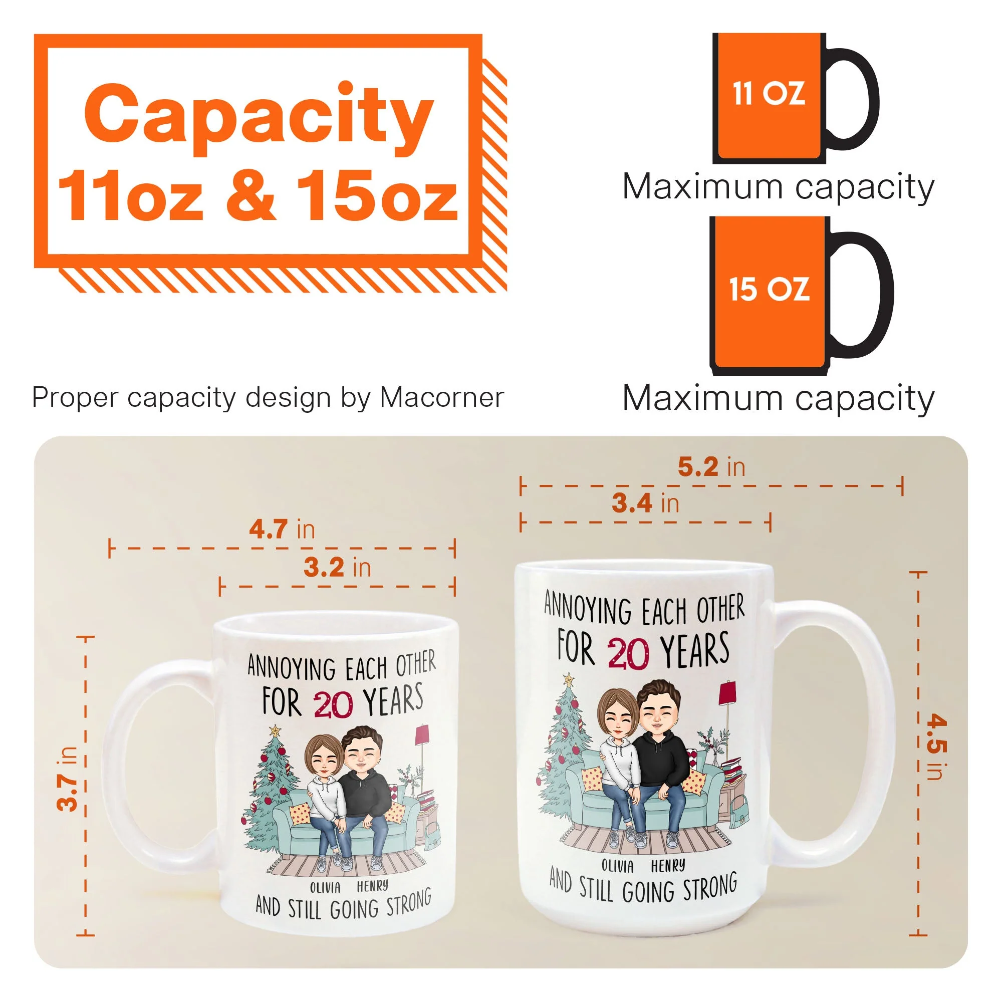 Annoying Each Other For Many Years - Personalized Mug - Birthday, Anniversary Gift For Couple, Husband, Wife, Lover - Christmas Vibes - Image 4