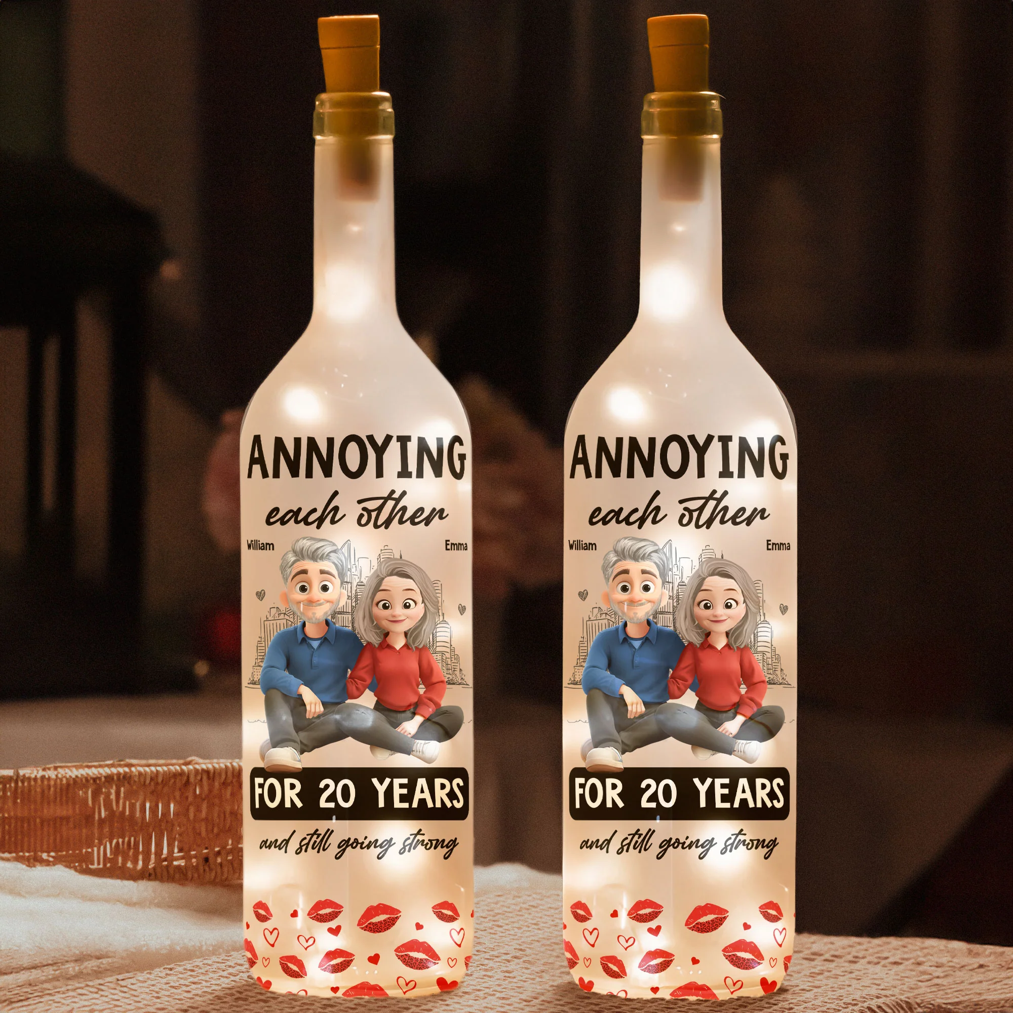 Annoying Each Other For Years And Still Going Strong - Personalized Bottle Lamp - Image 2