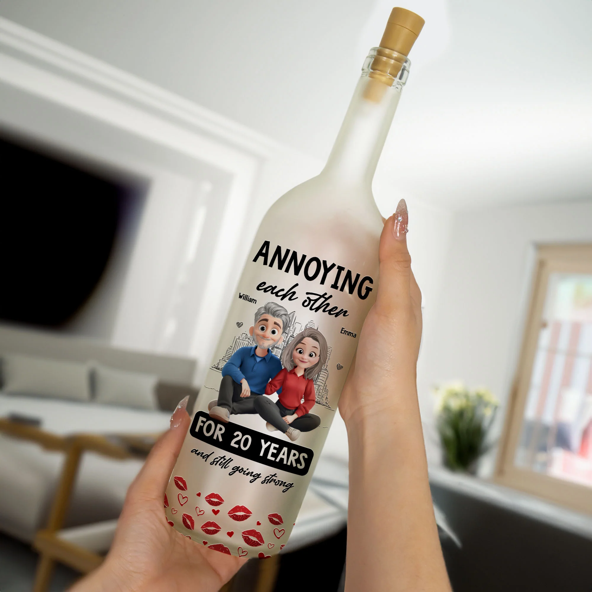 Annoying Each Other For Years And Still Going Strong - Personalized Bottle Lamp - Image 4