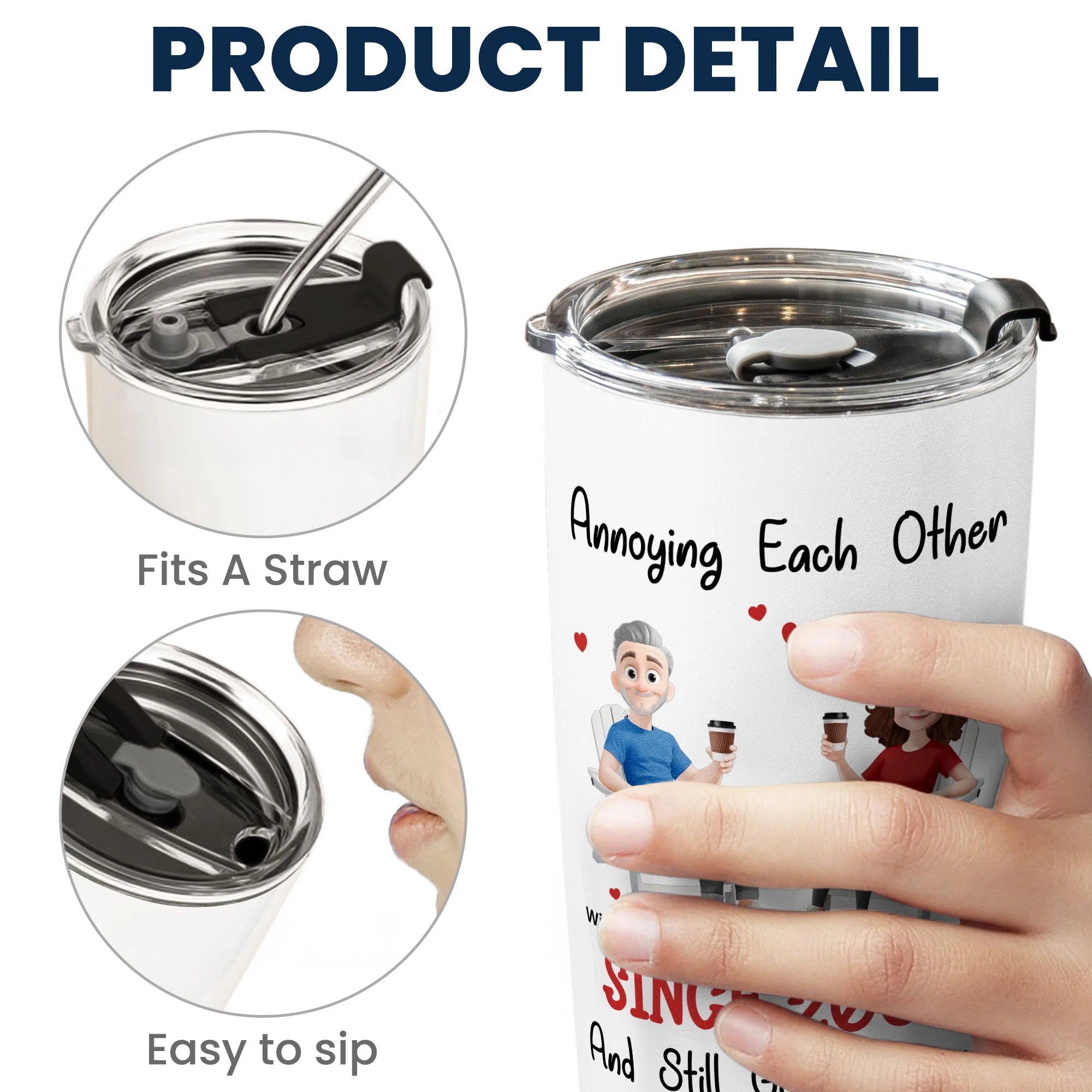 Annoying Each Other Since And Still Going Strong Couple Cup - Personalized Tumbler Cup - Image 4