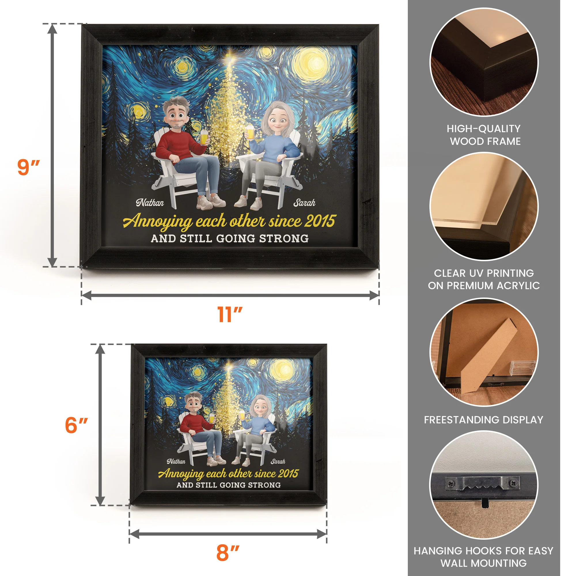 Annoying Each Other Since And Still Going Strong - Personalized LED Shadow Box - Image 6