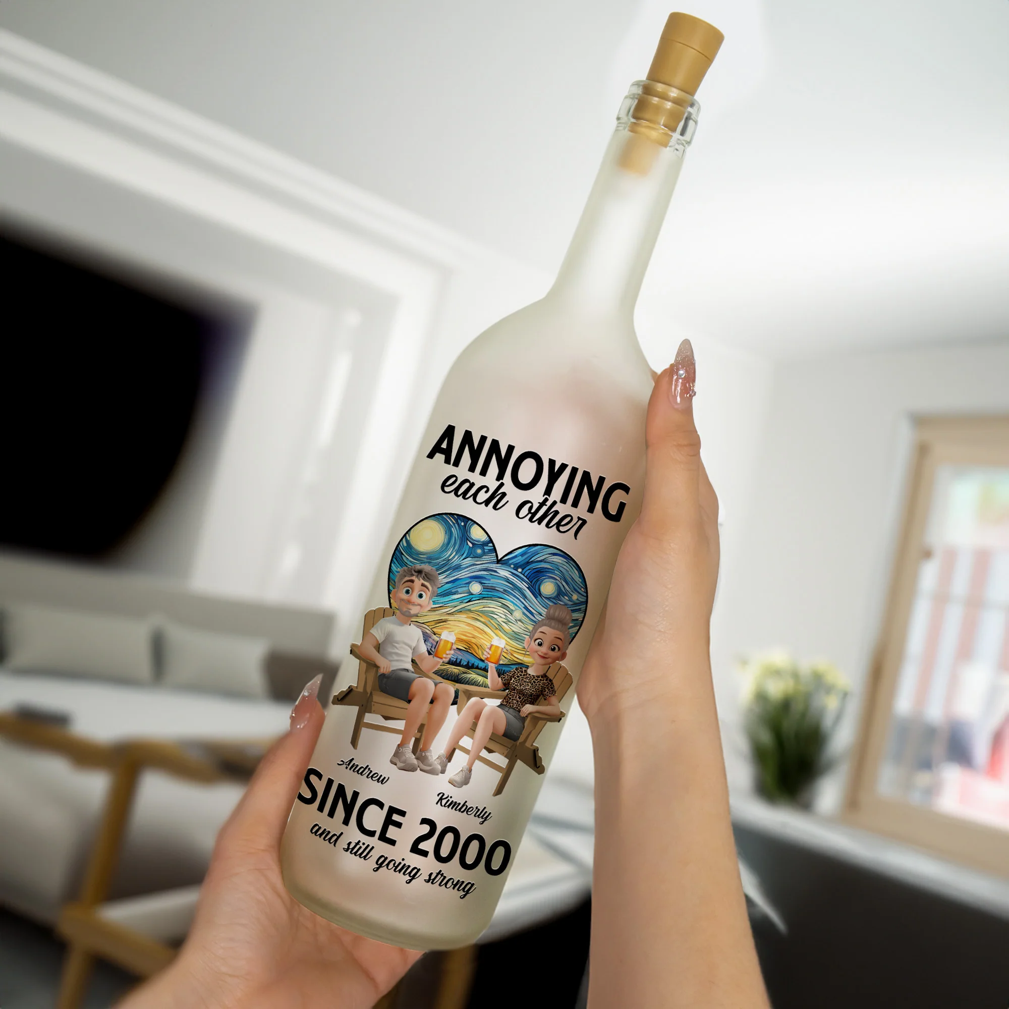 Annoying Each Other Since & Still Going Strong - Personalized Bottle Lamp - Image 4