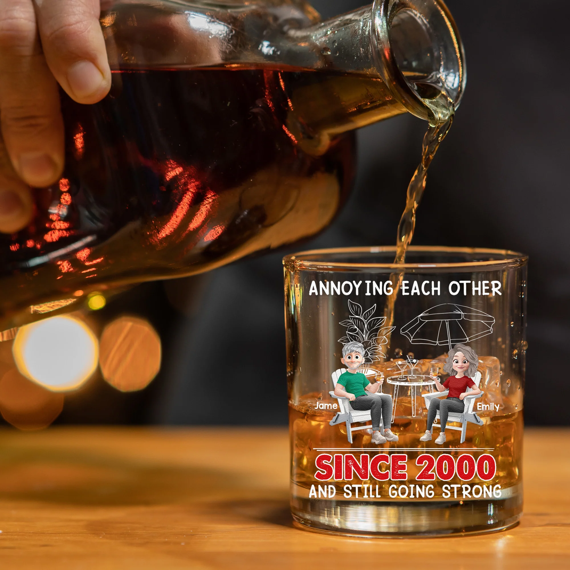 Annoying Each Other Since & Still Going Strong - Personalized Whiskey Glass - Image 3