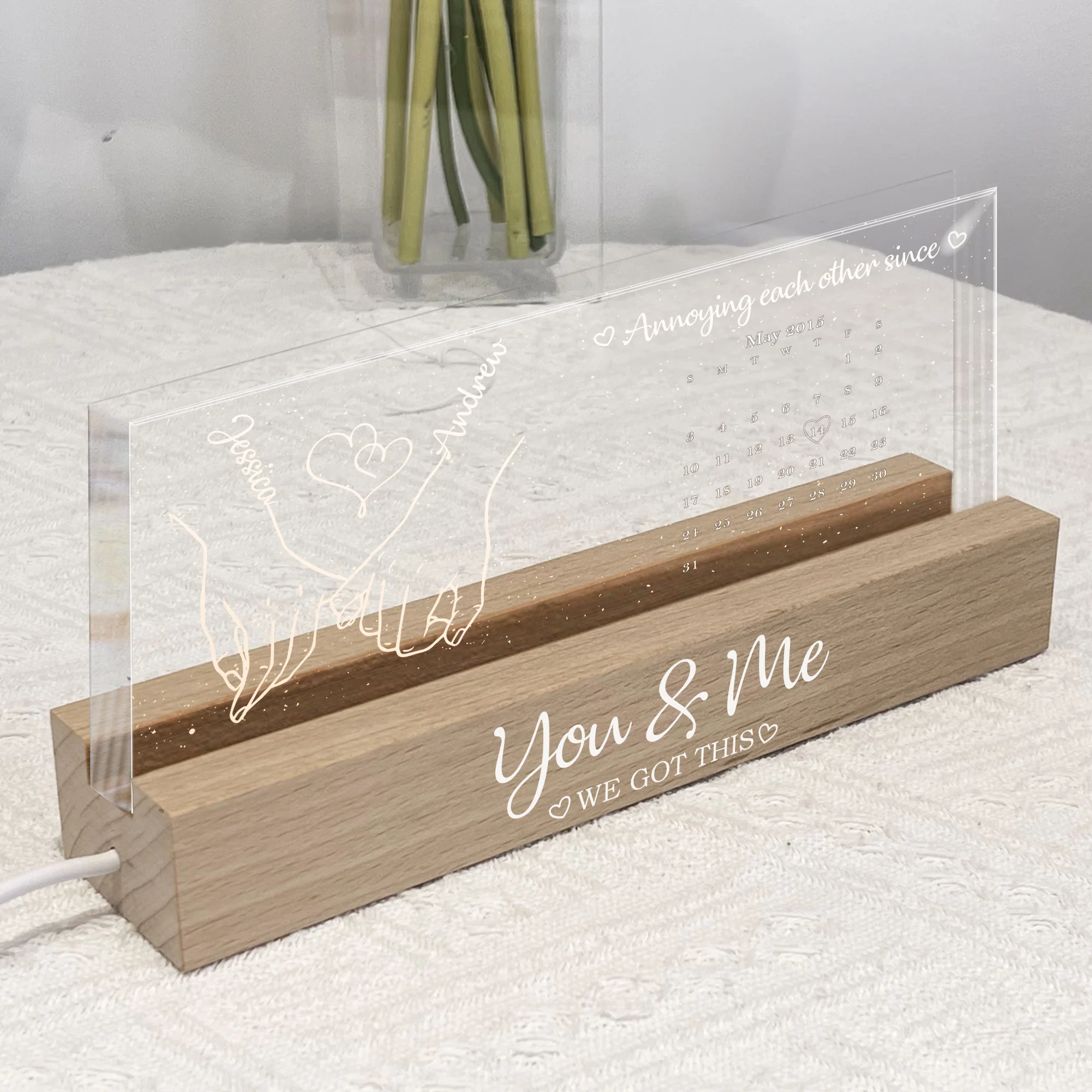 Annoying Each Other Since You & Me We Got This - Personalized LED Night Light - Image 2