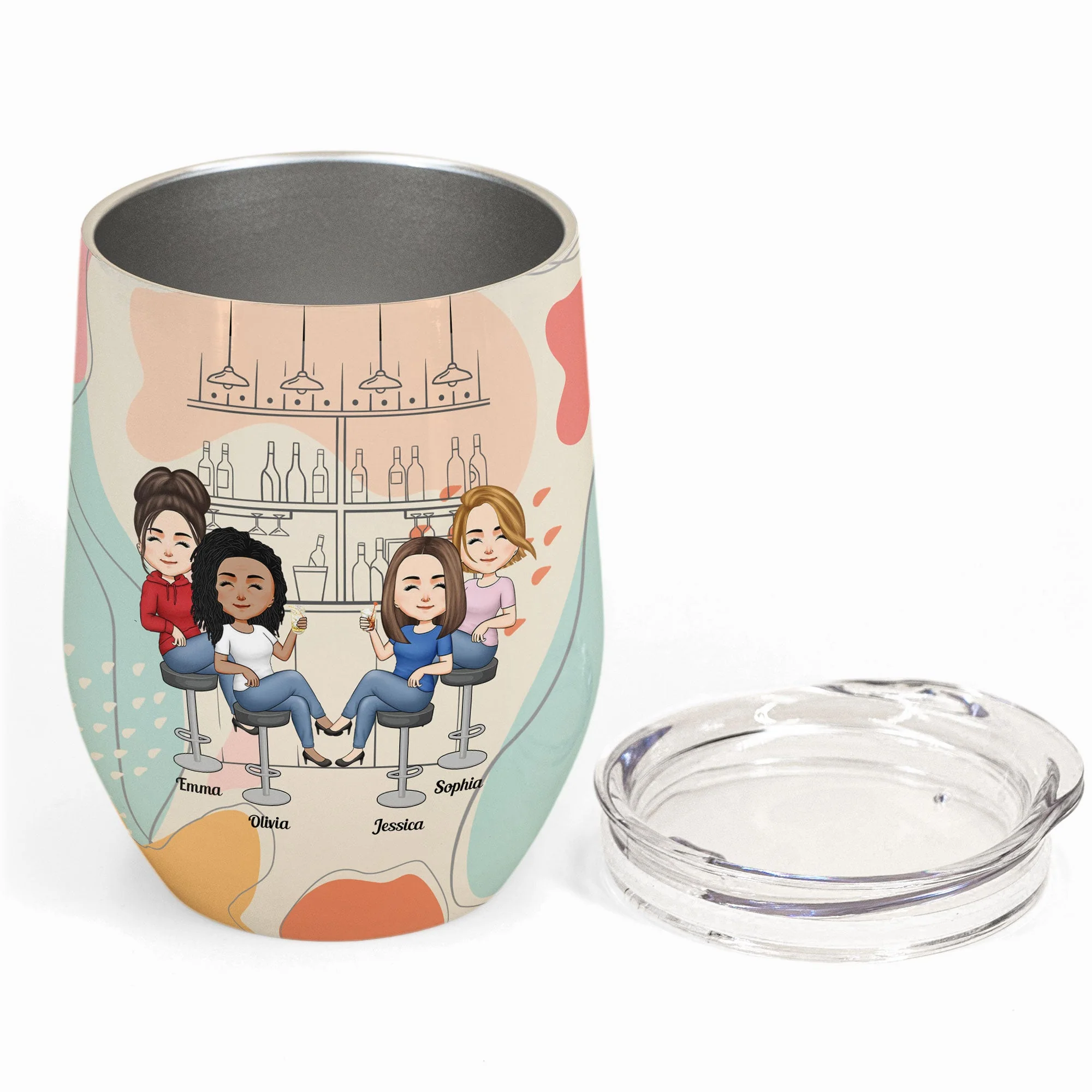 Another Year Of Bonding Alcohol - Personalized Wine Tumbler - Funny Birthday Summer Gift For Besties, Soul Sisters, Coworkers, Colleagues - Image 2