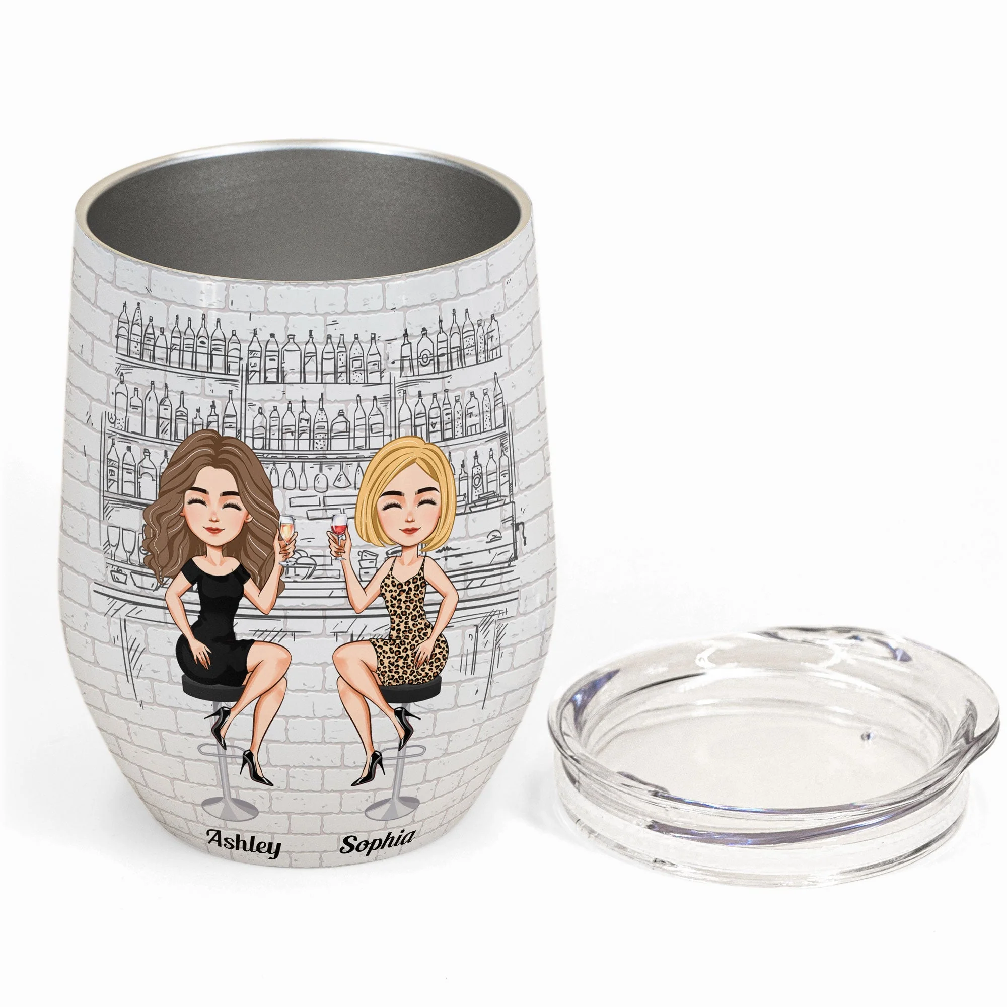 Another Year Of Bonding Over Alcohol - Personalized Wine Tumbler - Image 2