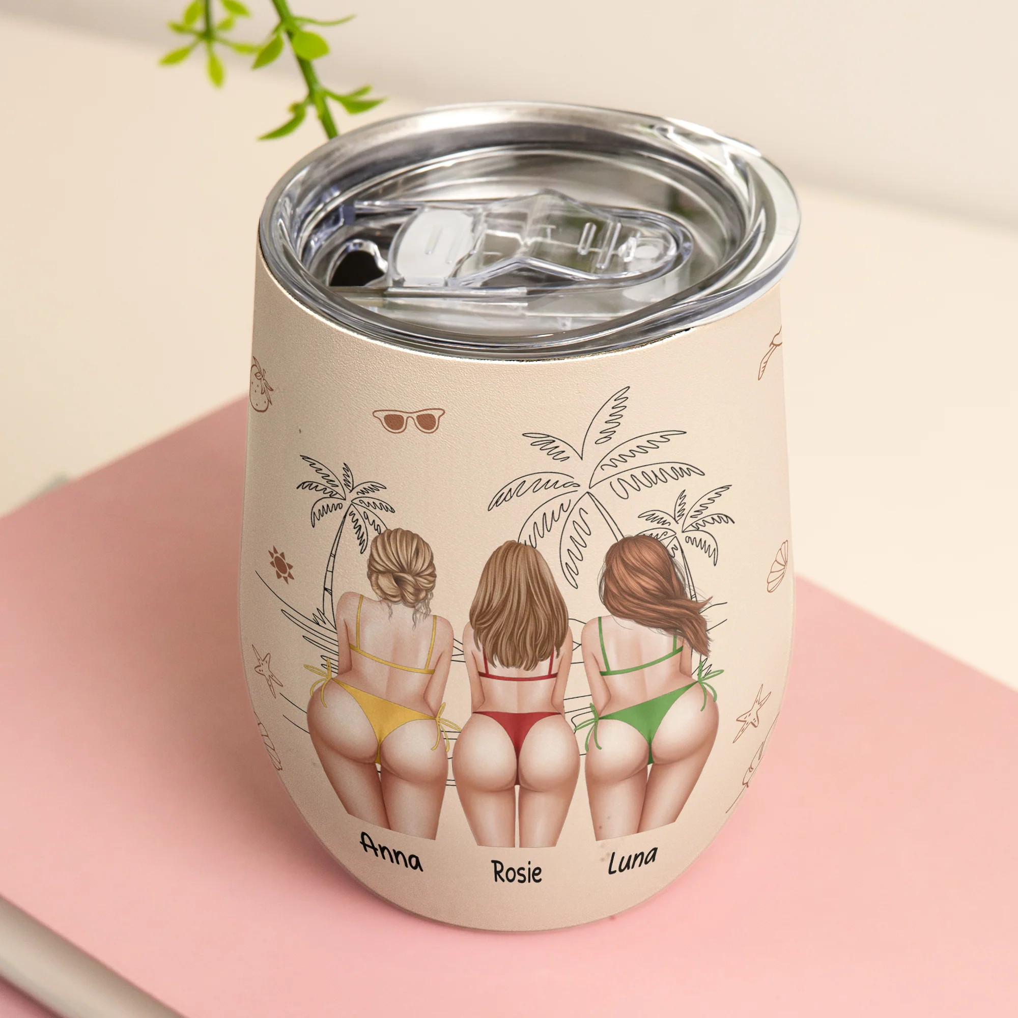 Are We Drunk Funny Big B*tt - Personalized Wine Tumbler - Image 5