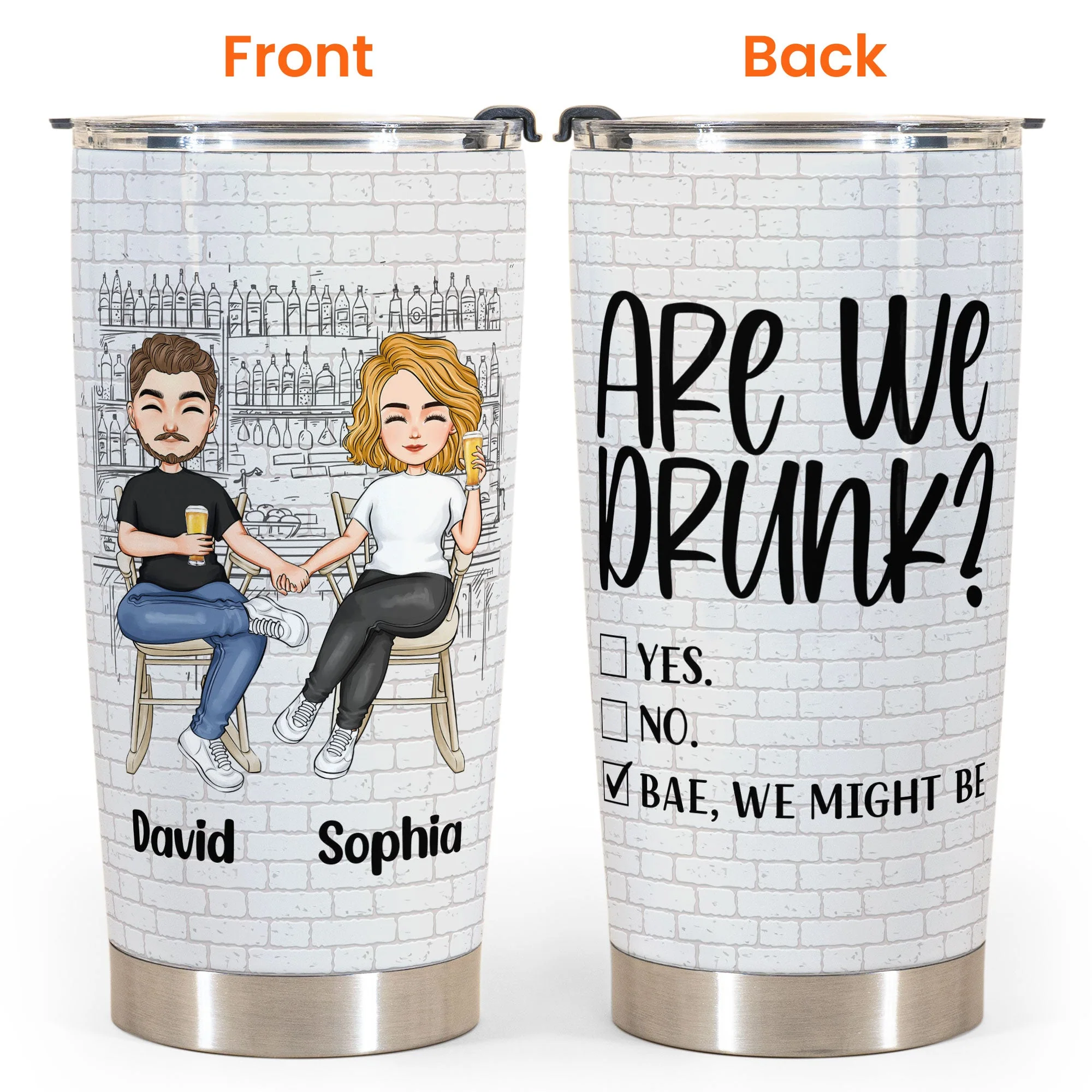 Are We Drunk? - Personalized Tumbler Cup - Image 2