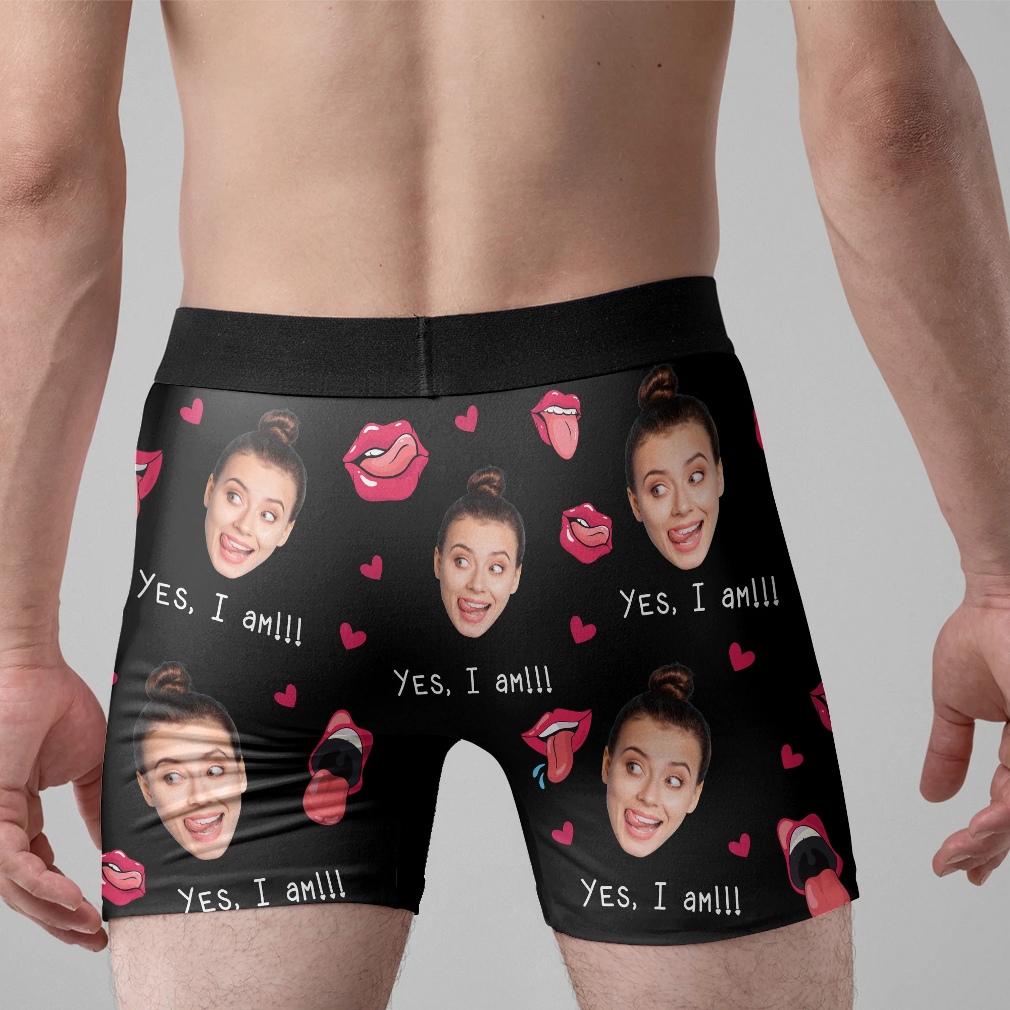 Are You Hungry Funny Gift For Him - Personalized Photo Men's Boxer Briefs - Image 4