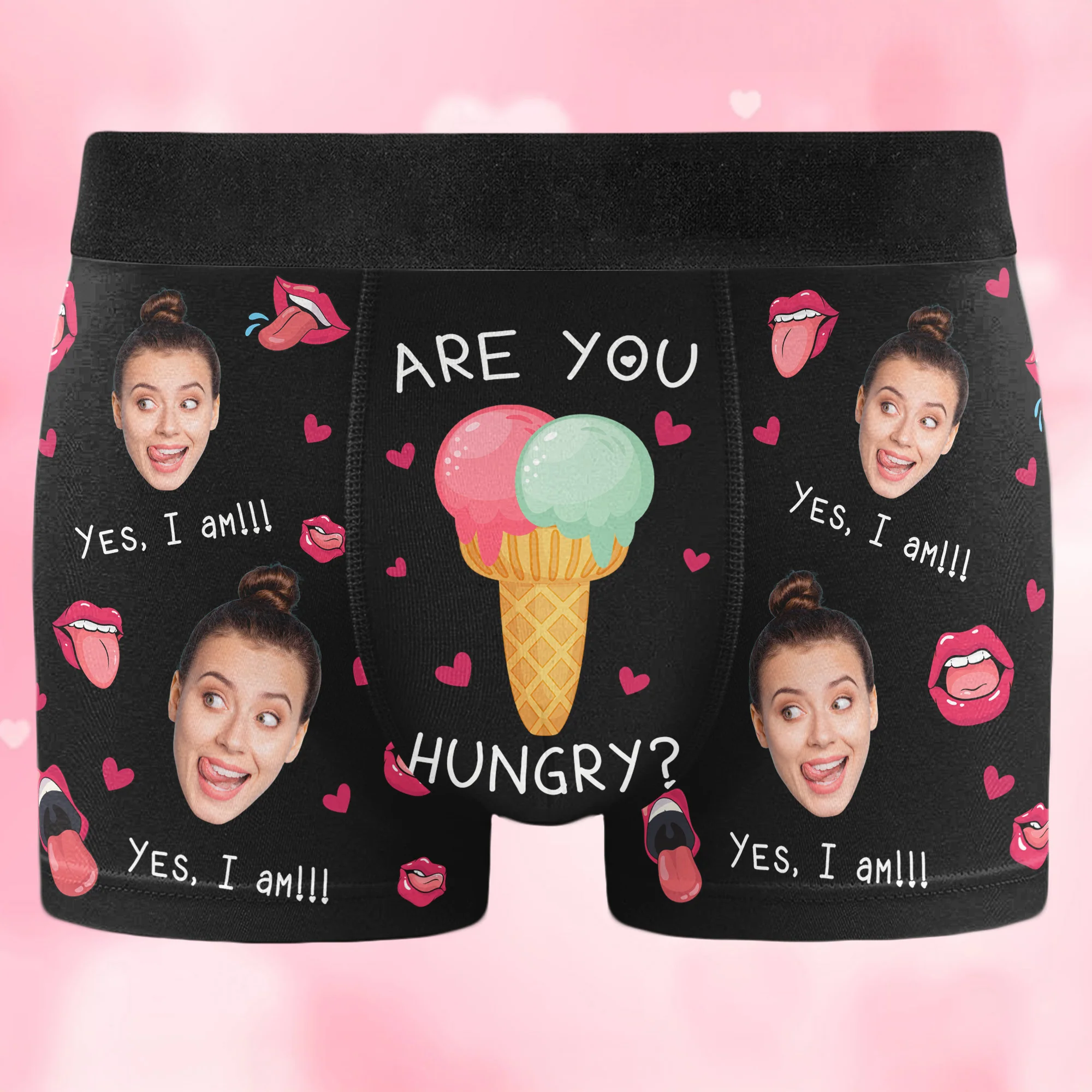 Are You Hungry Funny Gift For Him - Personalized Photo Men's Boxer Briefs - Image 5