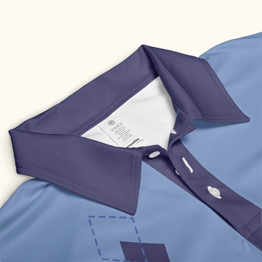 Argyle Vintage Pattern Gift For Golf Lovers Dad Men Husband Gift - Custom Golf Shirt - Image 6