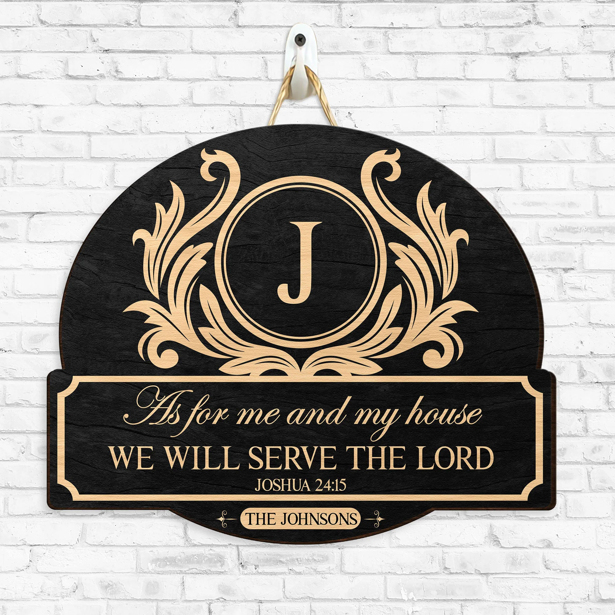 As For Me And My House, We Will Serve The Lord - Personalized Wood Sign - Image 2