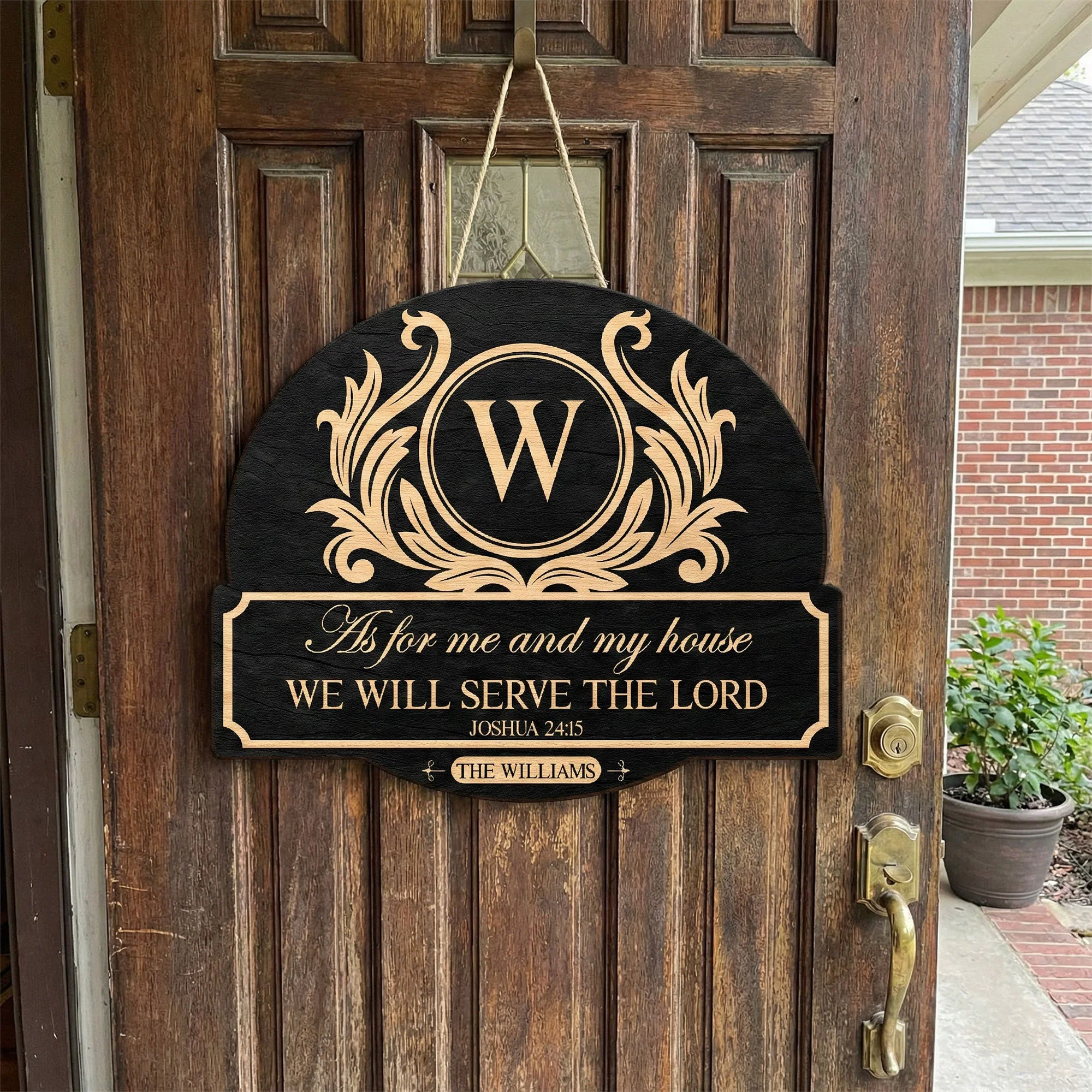 As For Me And My House, We Will Serve The Lord - Personalized Wood Sign - Image 3