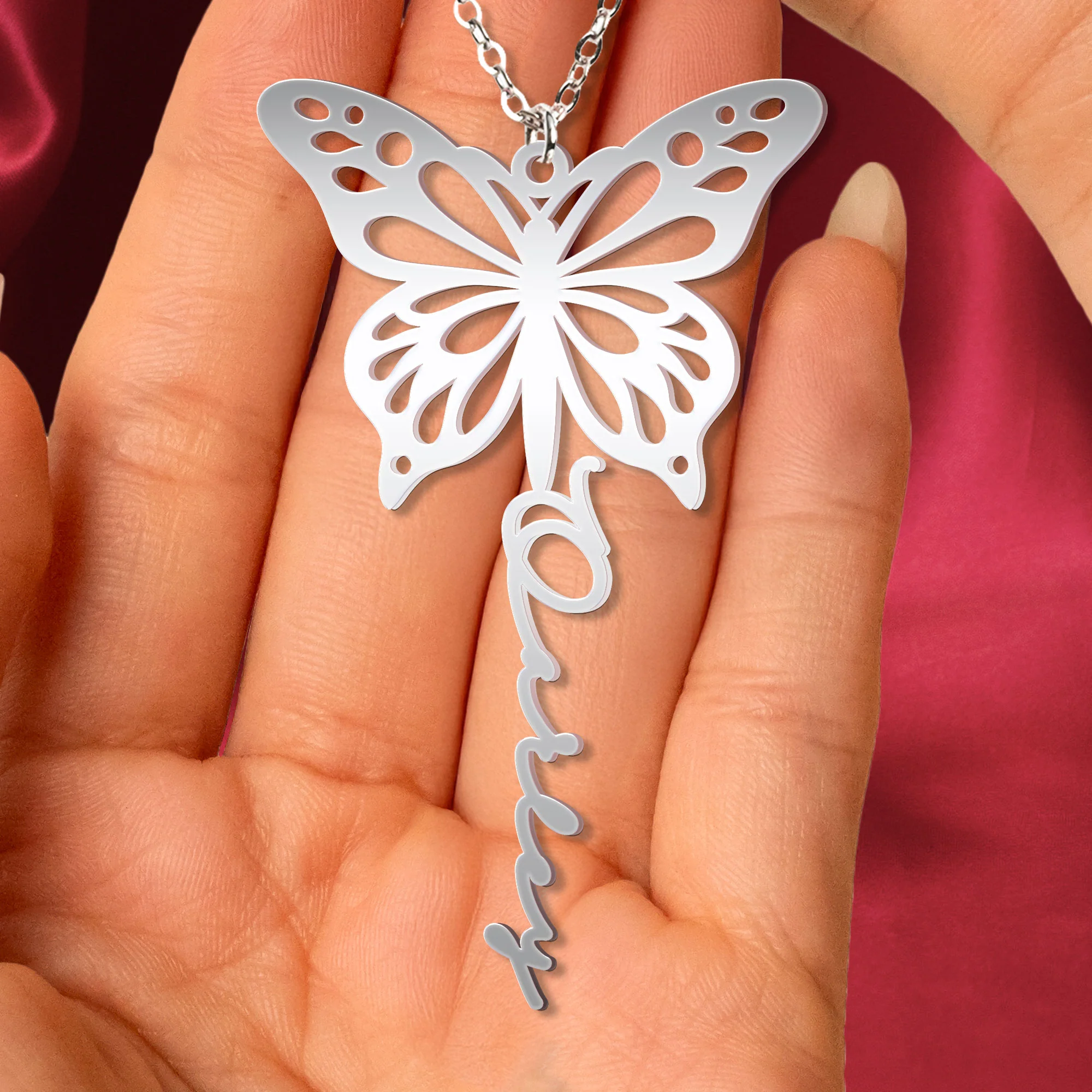 As I Sit In Heaven I Watch You Every Day - Custom Photo Name Necklace - Image 4