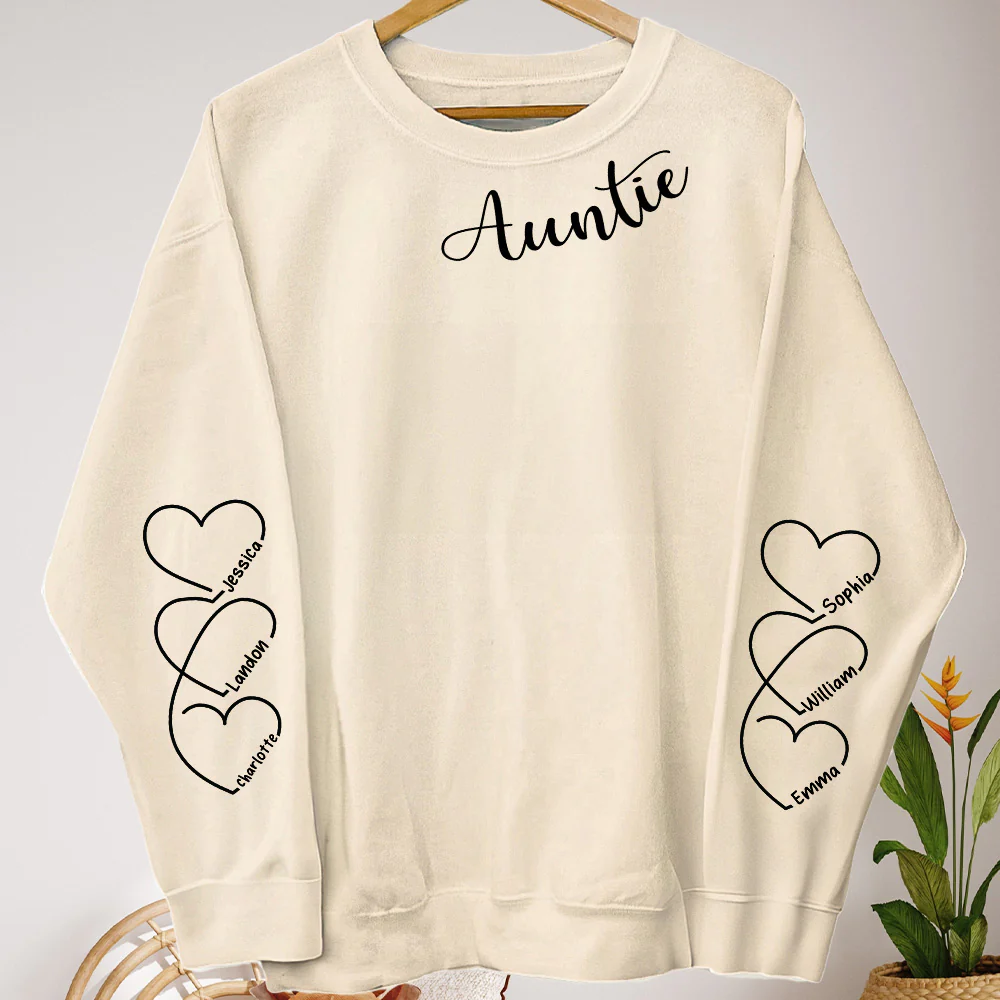 Auntie Gift Custom Her Children's Names - Up To 12 Names - Personalized Sweatshirt - Image 2