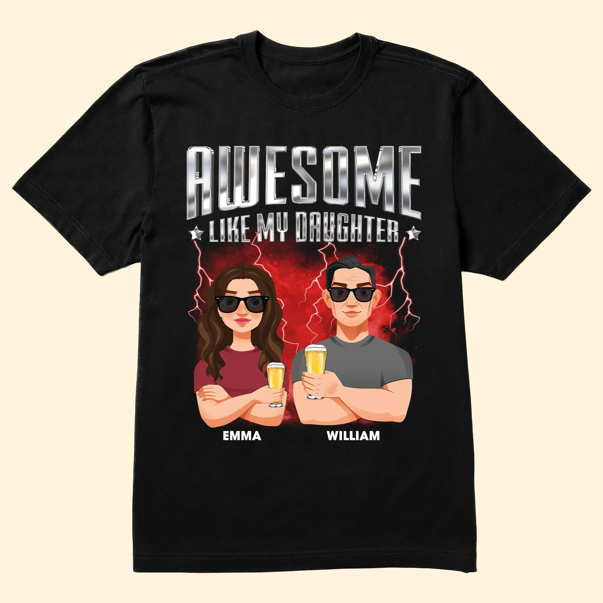 Awesome Like My Daughter Bootleg - Trendy Rap Style - Personalized Shirt - Image 2