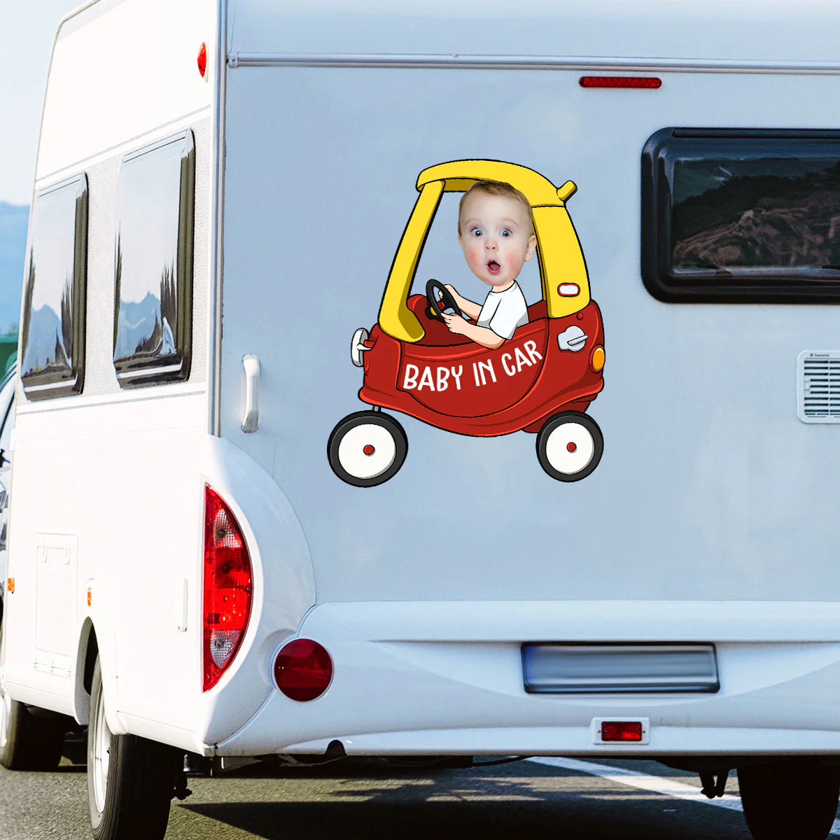 Baby In Car - Personalized Photo Car Decal - Image 5