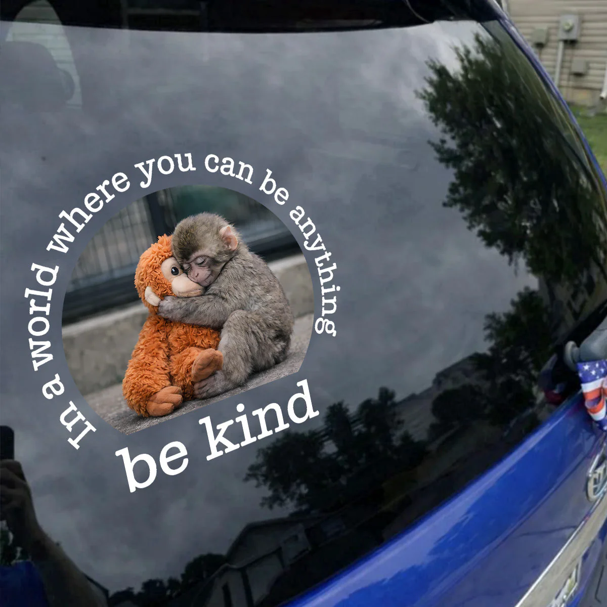 Baby Punch Monkey - Be Kind, Punch The Abandoned Baby Monkey Gift For Animal Lover - Decal - Image 4