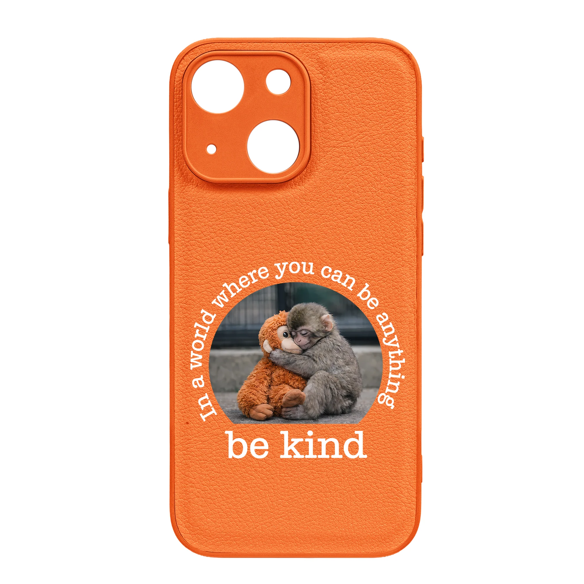 Baby Punch Monkey - Be Kind, Punch The Abandoned Baby Monkey Gift For Animal Lover - Leather Phone Case - Image 8