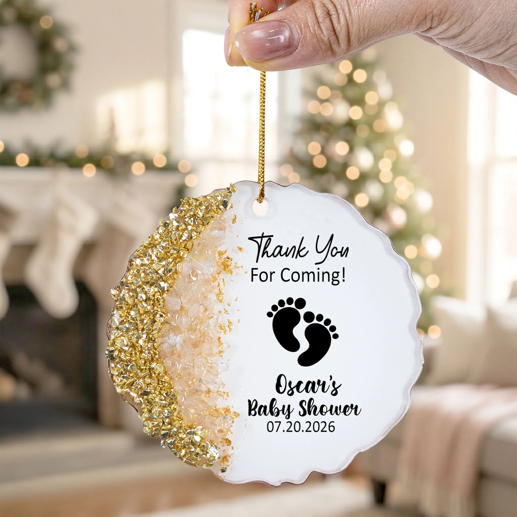 Baby Shower Favors - Personalized Resin Ornament - Image 6
