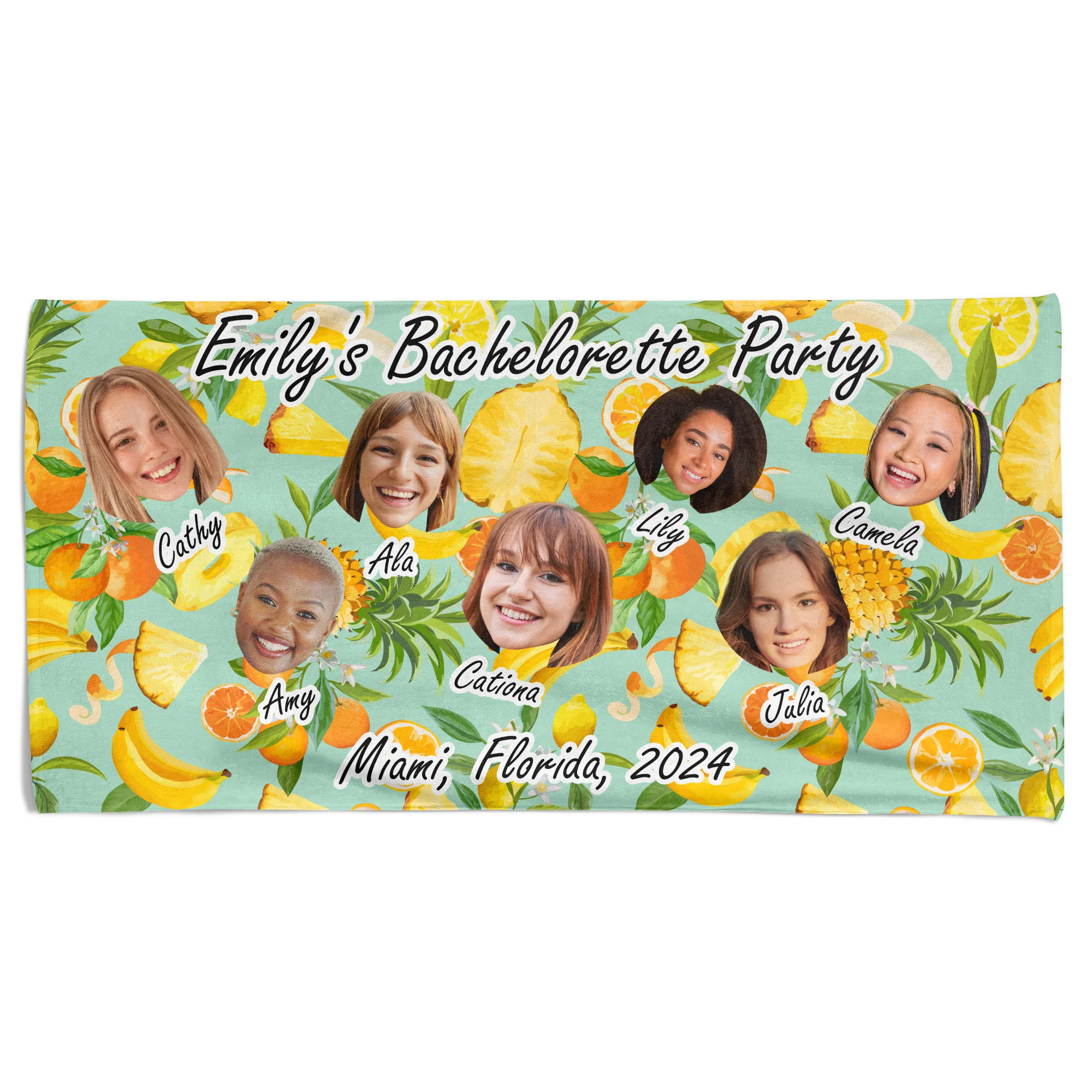 Bachelorette Party Towel Gift For Friends - Personalized Photo Beach Towel - Image 5