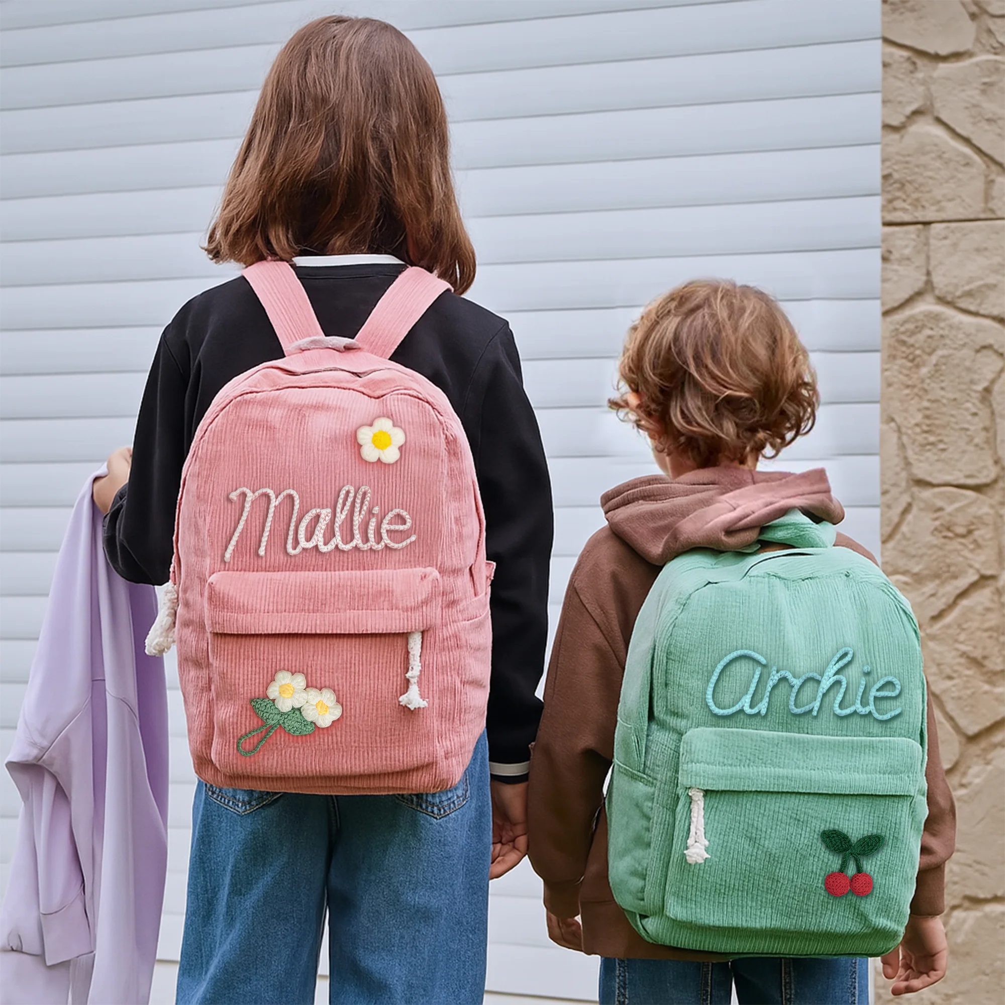 Back To School Gift For Boy Girl Kids Embroidered Style - Personalized Kid Backpack - Image 6