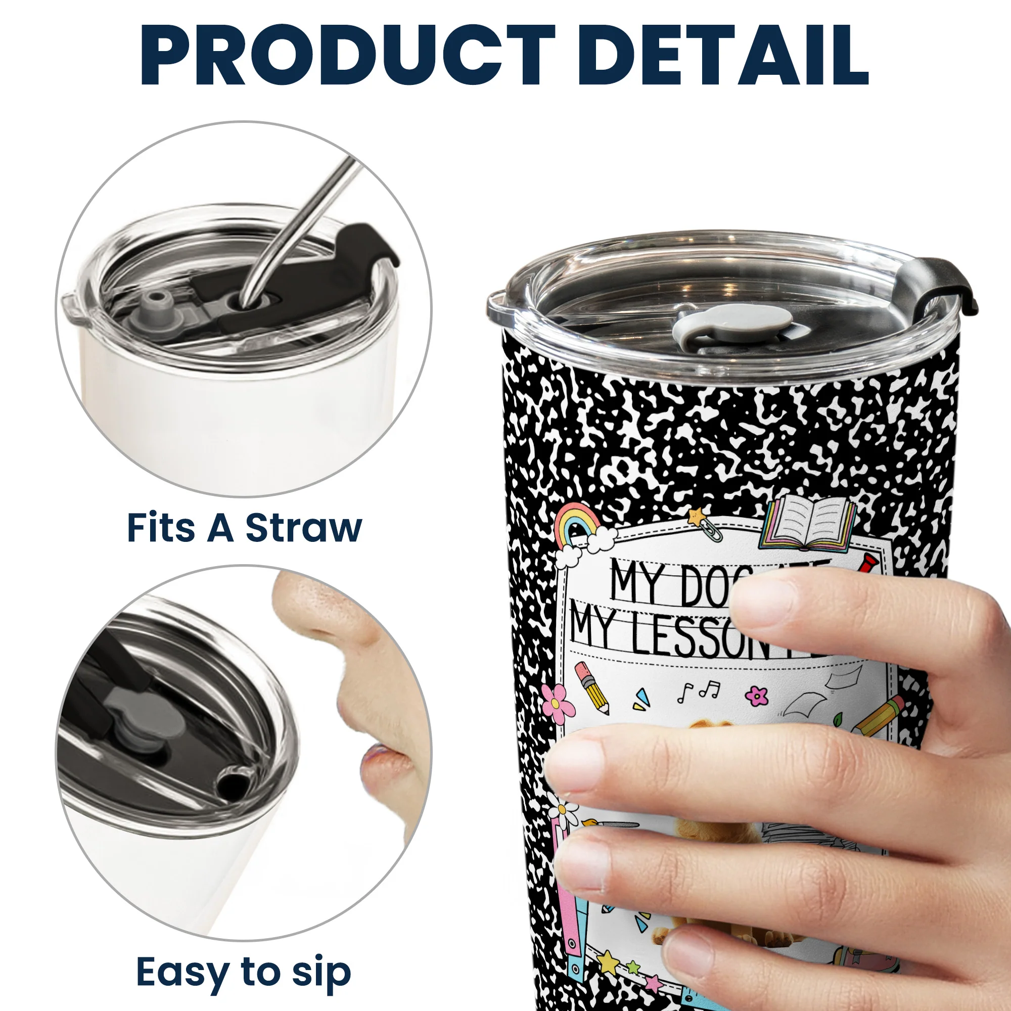 Back To School Gift For Teacher My Dog Ate My Lesson Plan - Personalized Tumbler - Image 3