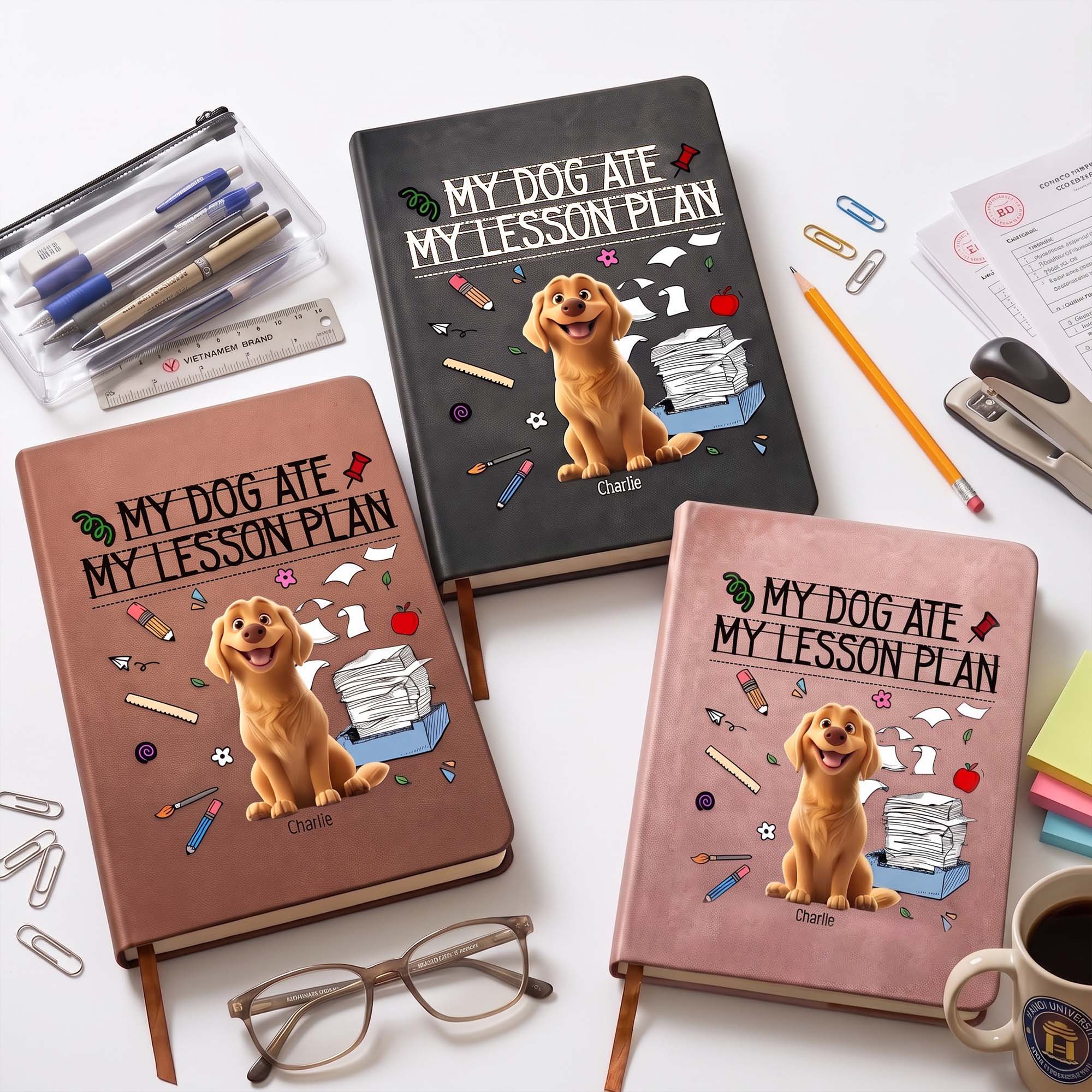 Back To School Teacher Gift My Dog Ate My Lesson Plan - Personalized Journal - Image 2