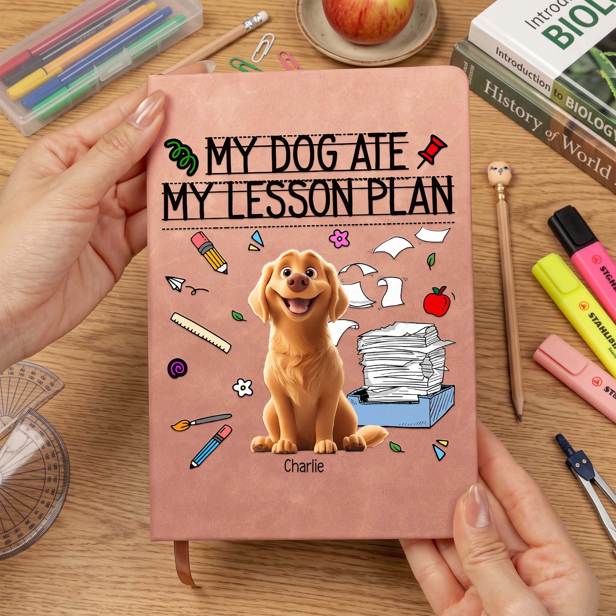 Back To School Teacher Gift My Dog Ate My Lesson Plan - Personalized Journal - Image 3