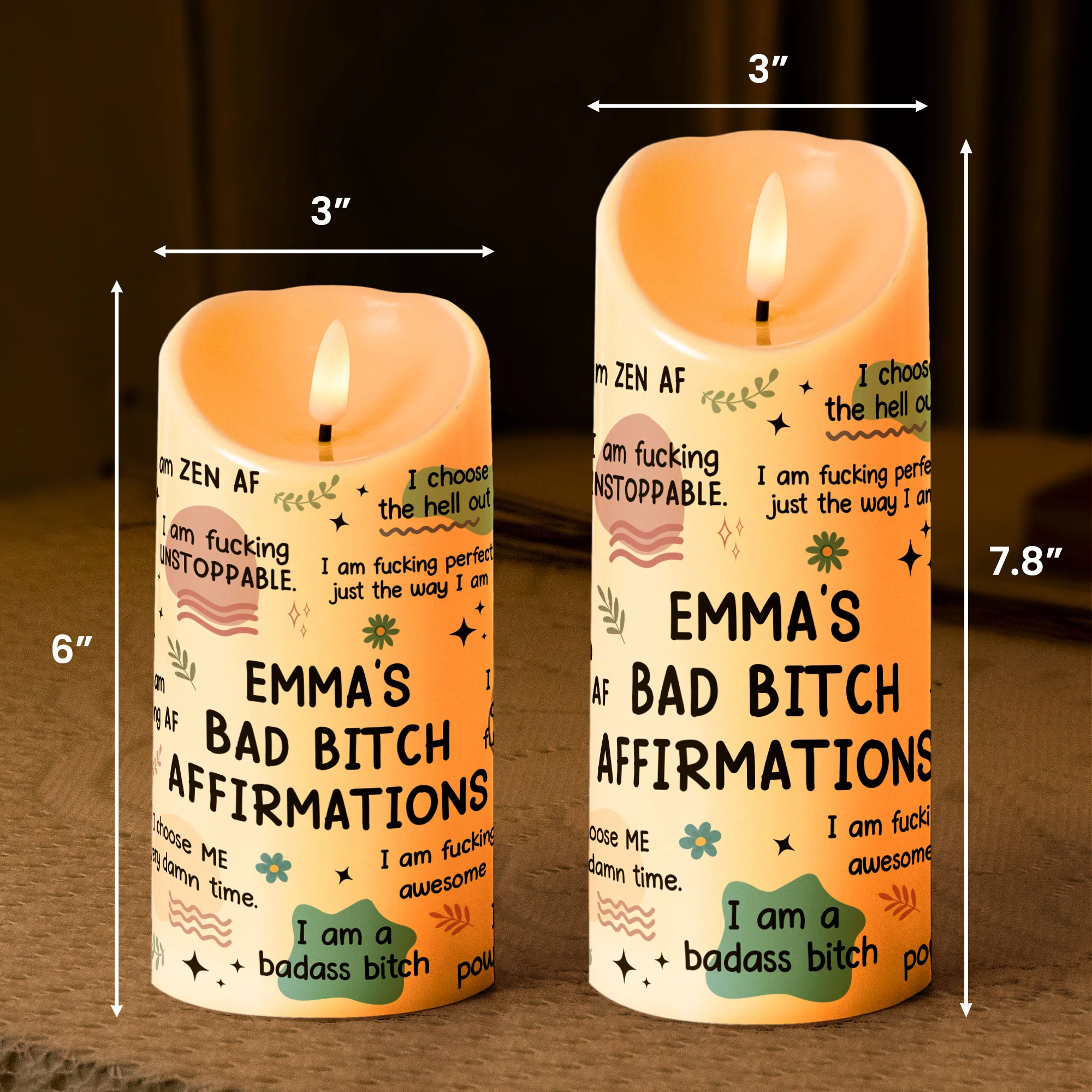 Bad B*tch Affirmations - Personalized LED Candle - Image 6