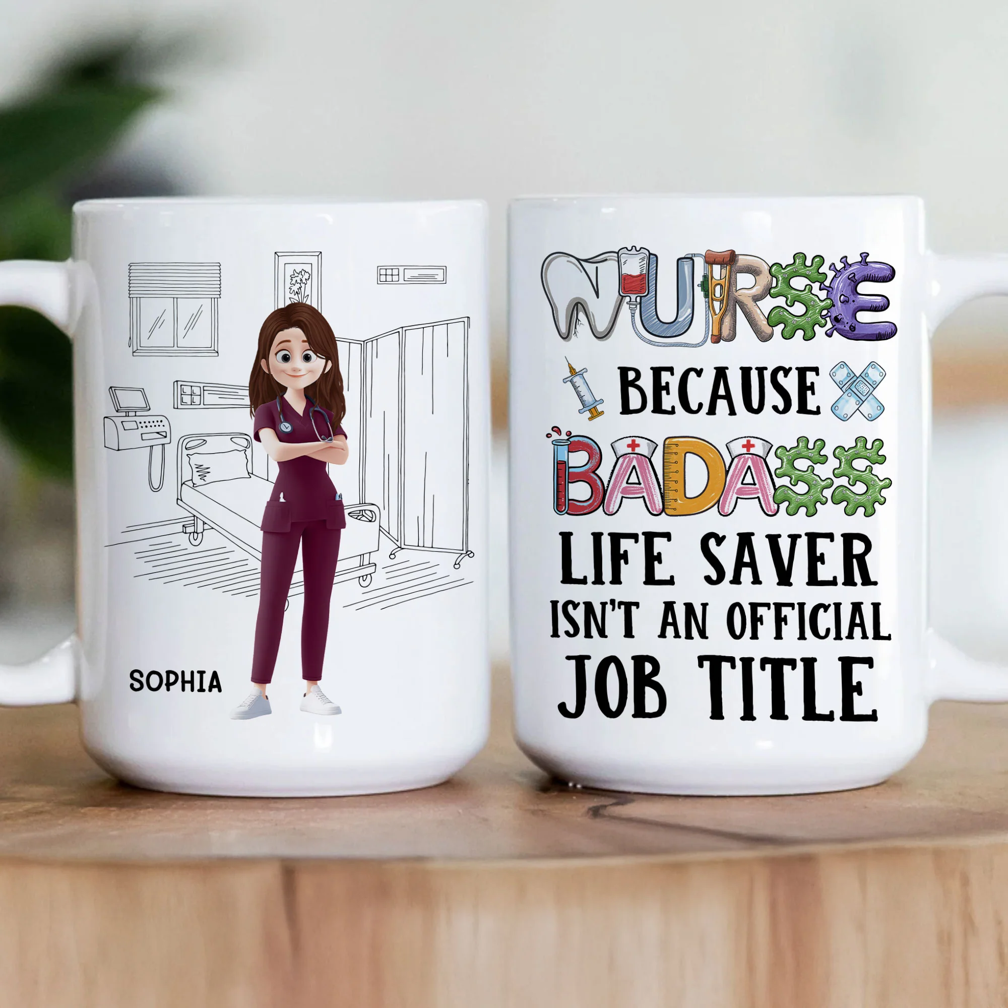 Badass Life Saver Isn't An Official Job Title - Personalized Mug - Image 2