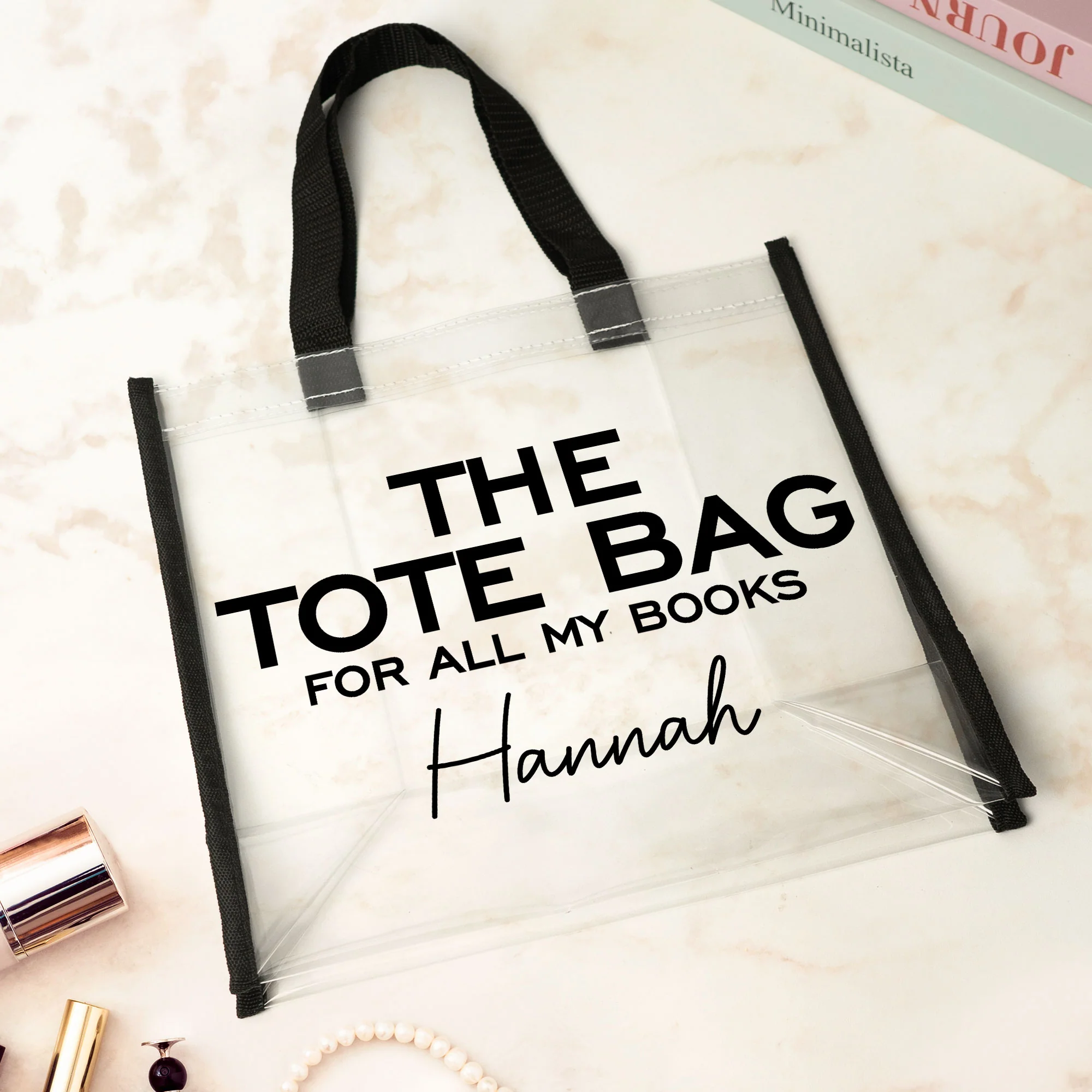 Bag For All My Books - Custom Clear Tote Bag - Image 4