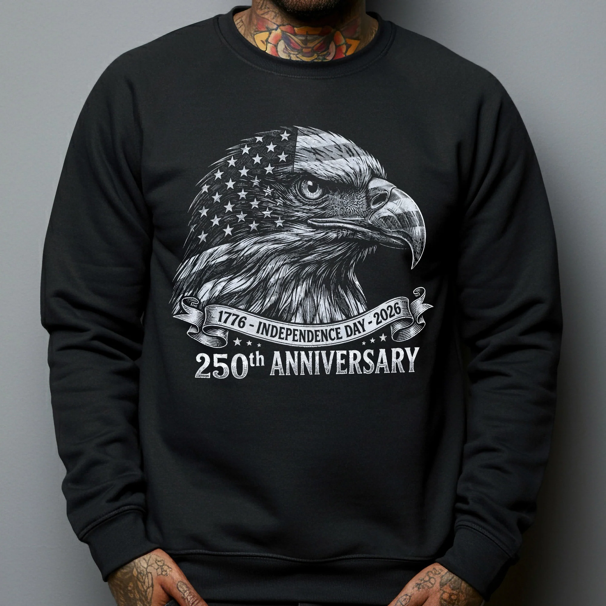 Bald Eagle Usa 250Th Anniversary Monochrome - Shirt - Image 6