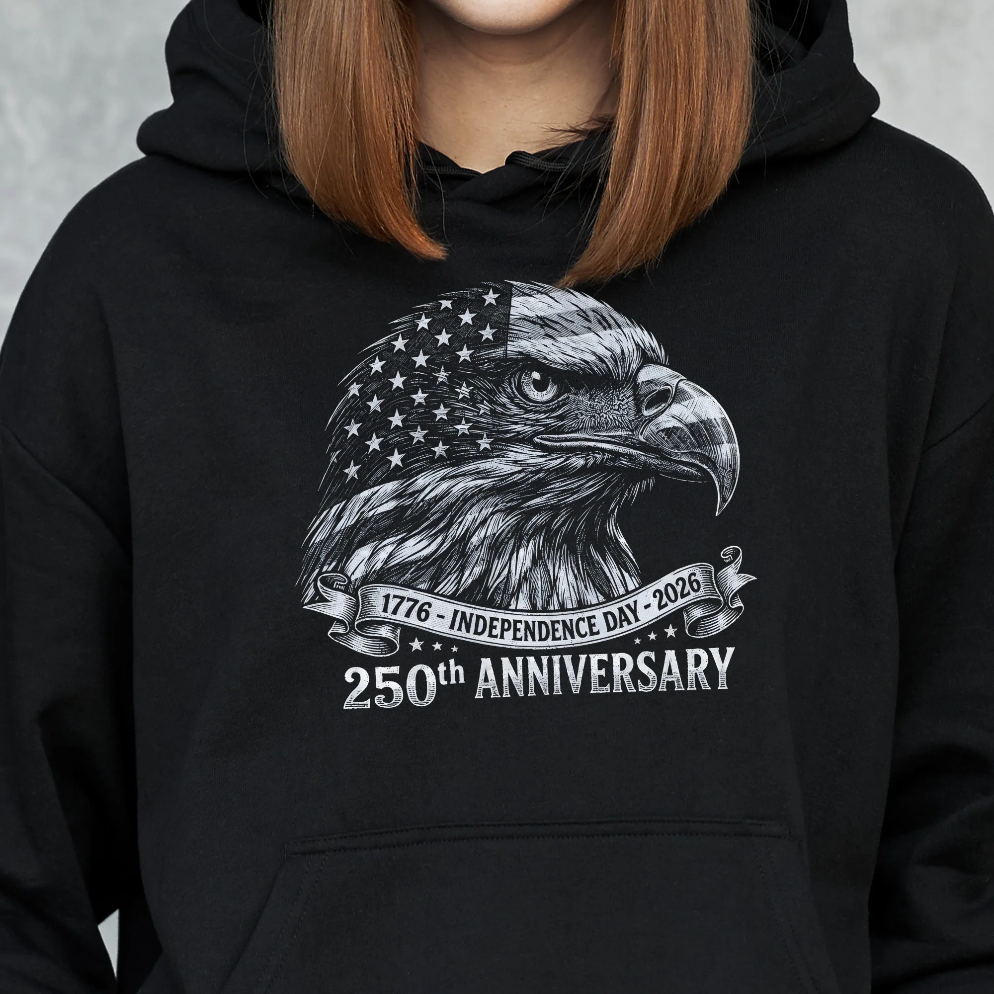 Bald Eagle Usa 250Th Anniversary Monochrome - Shirt - Image 8