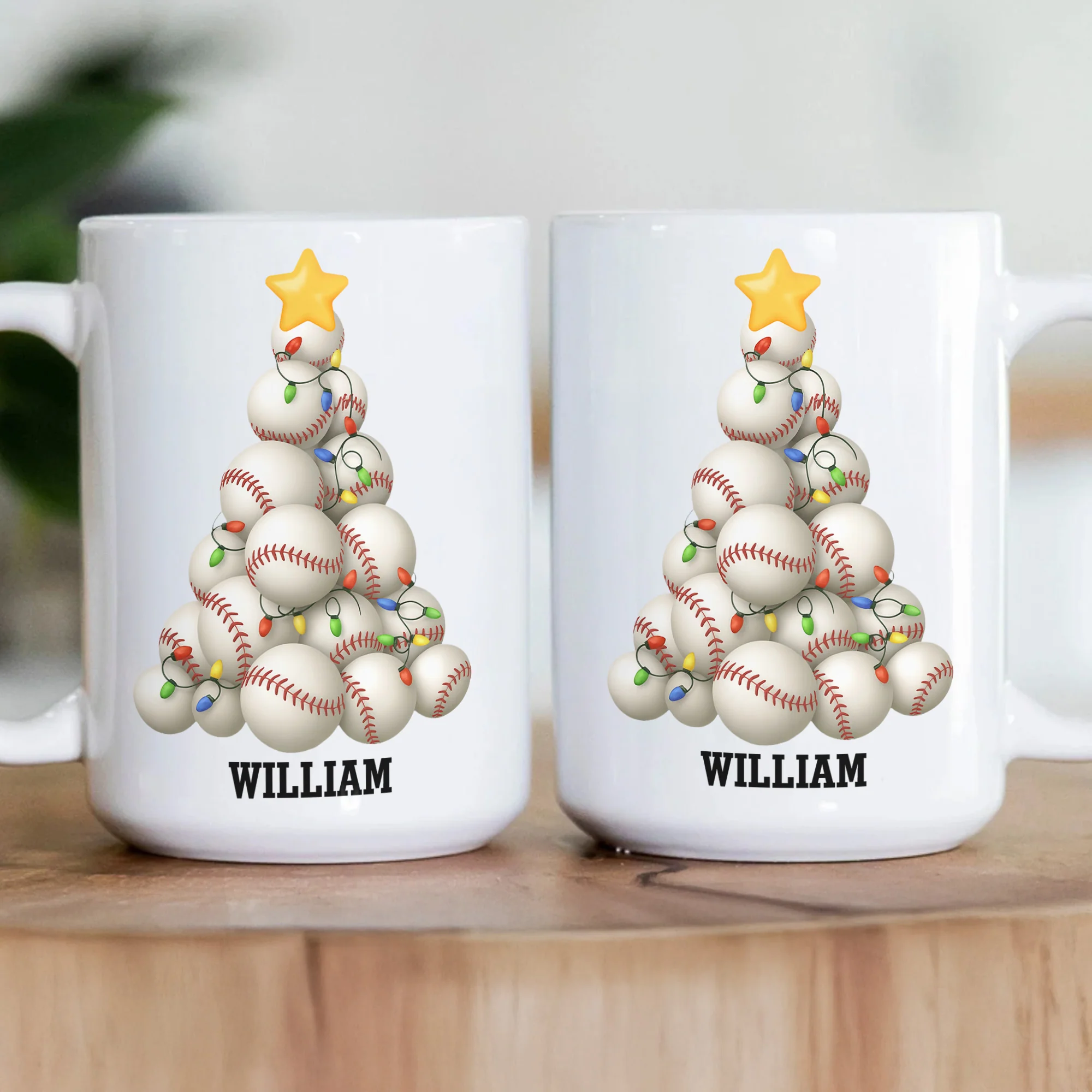 Ball Sport Lover Christmas Tree - Personalized Mug - Image 3
