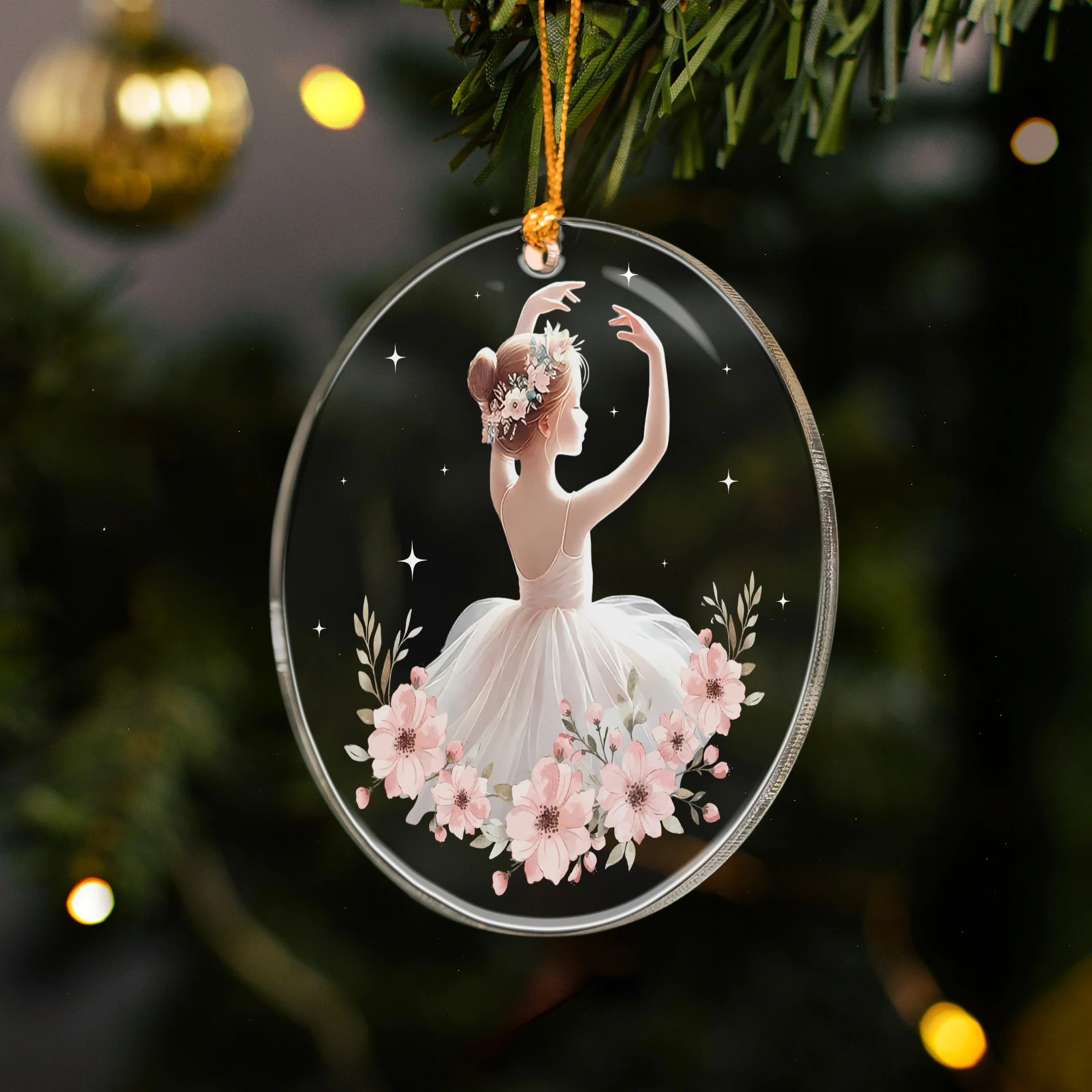 Ballerina Gift For Daughter Granddaughter - Glass Ornament - Image 3