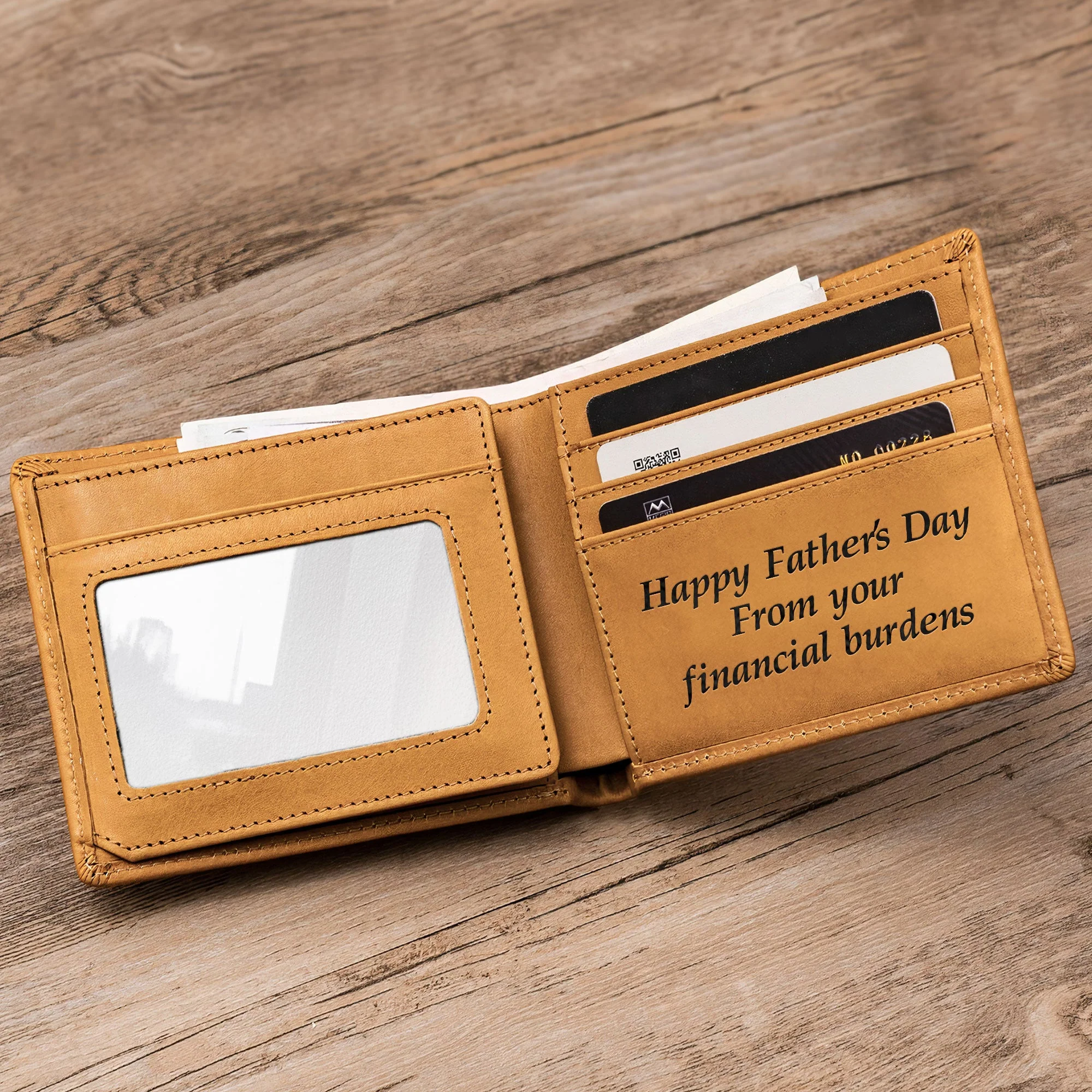 Bank Of Dad - Personalized Leather Wallet - Image 6