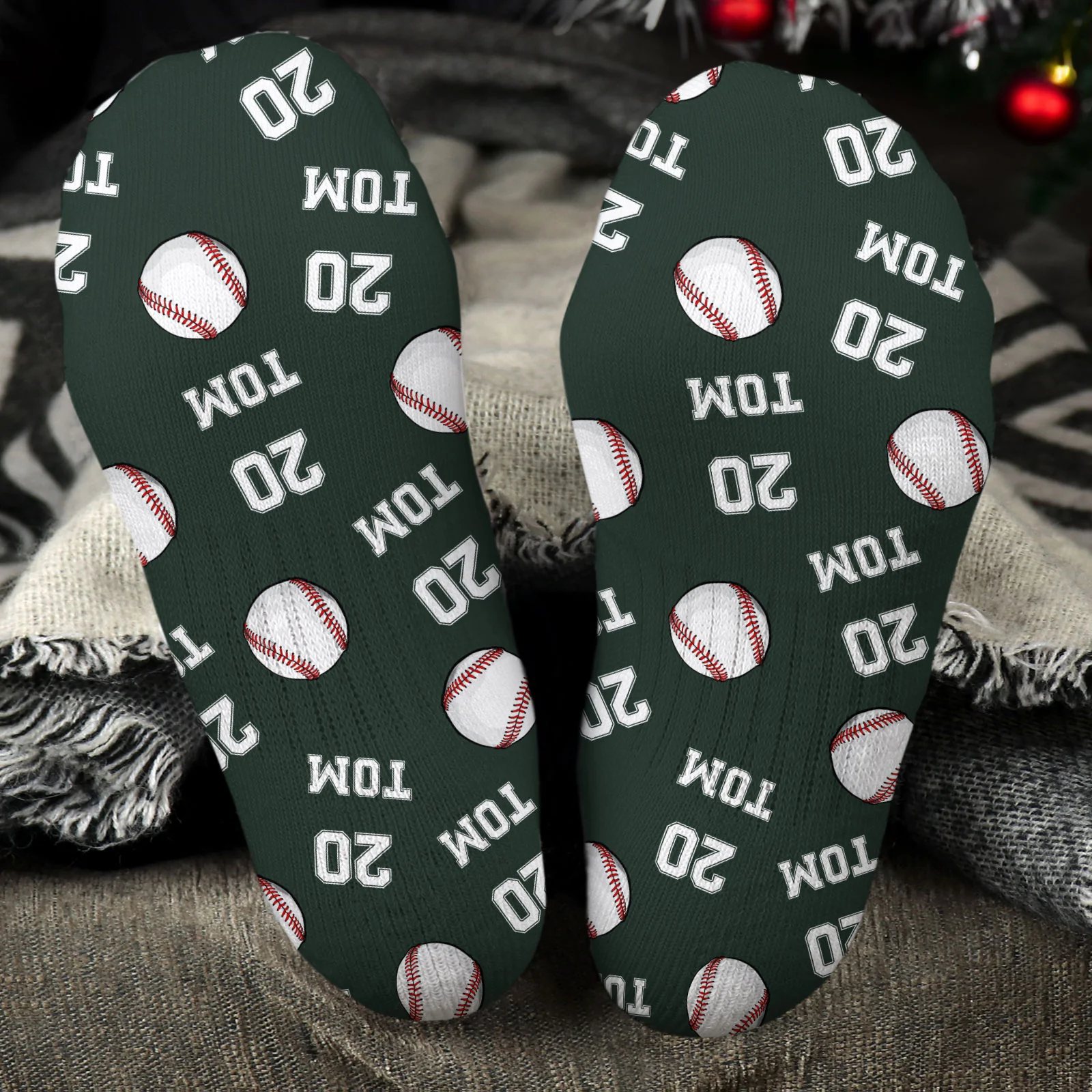 Baseball Custom Name, Number - Personalized Crew Socks - Image 2