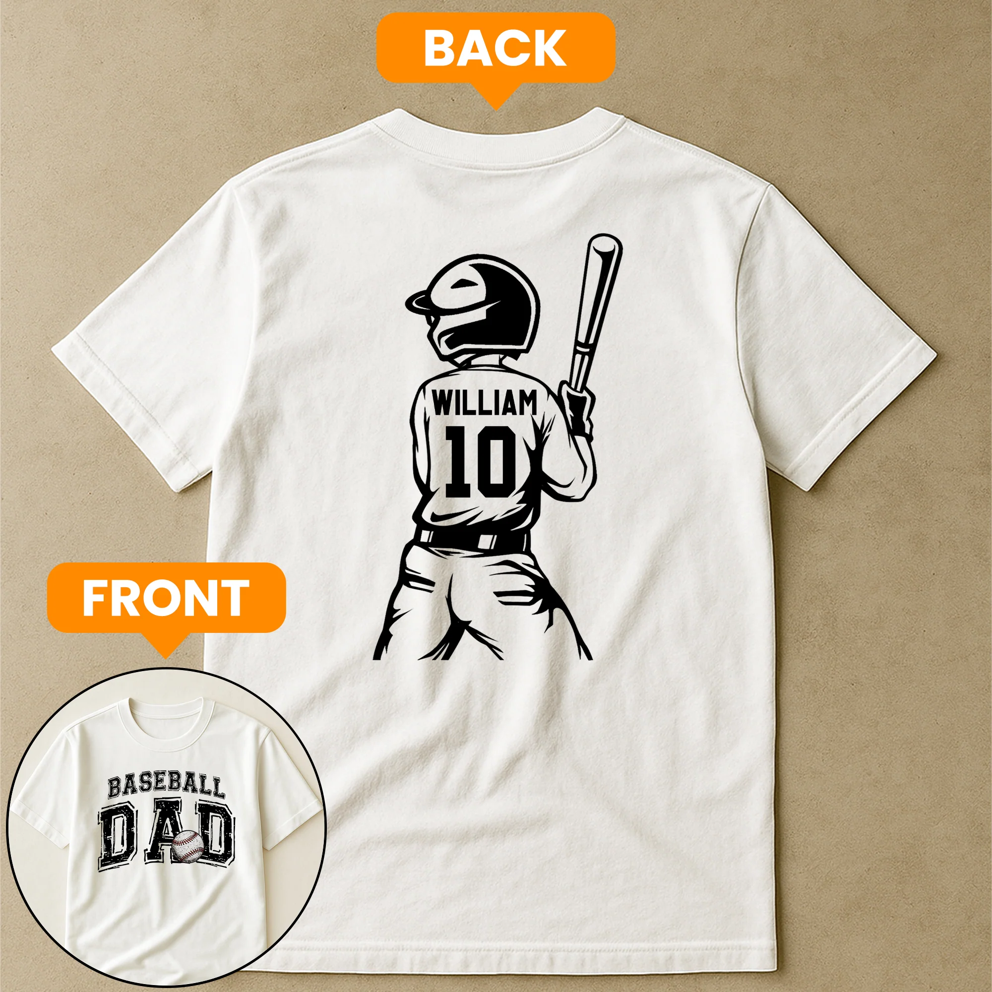 Baseball Dad, Daddy, Grandpa - Personalized Shirt - Image 3