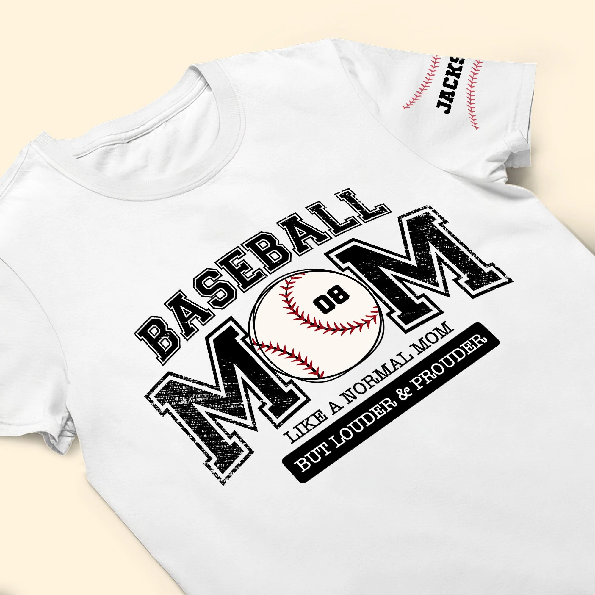 Baseball Mom Like A Normal Mom But Louder Prouder Custom Name - Personalized Shirt - Image 3