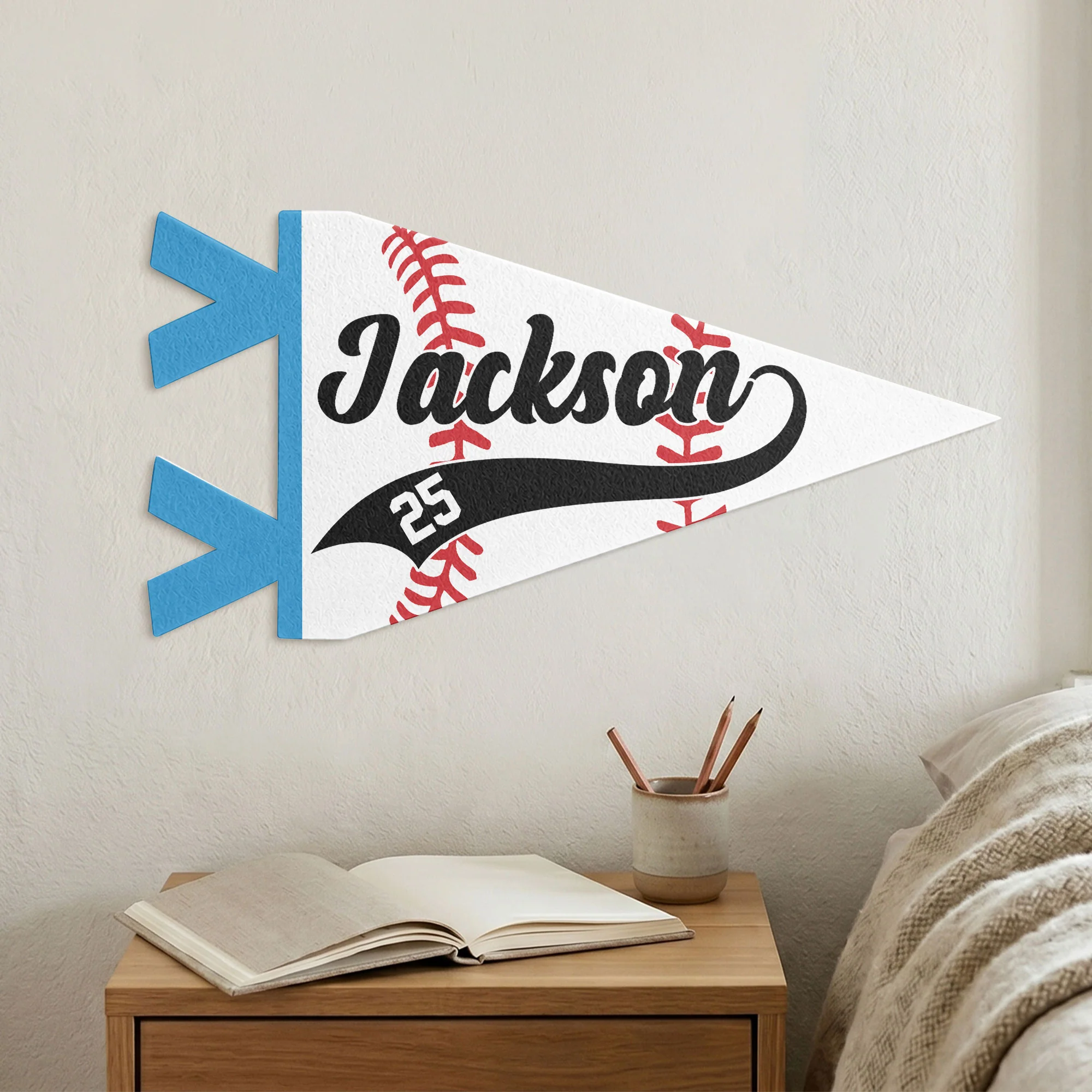 Baseball Player Custom Name And Number - Personalized Pennant - Image 2