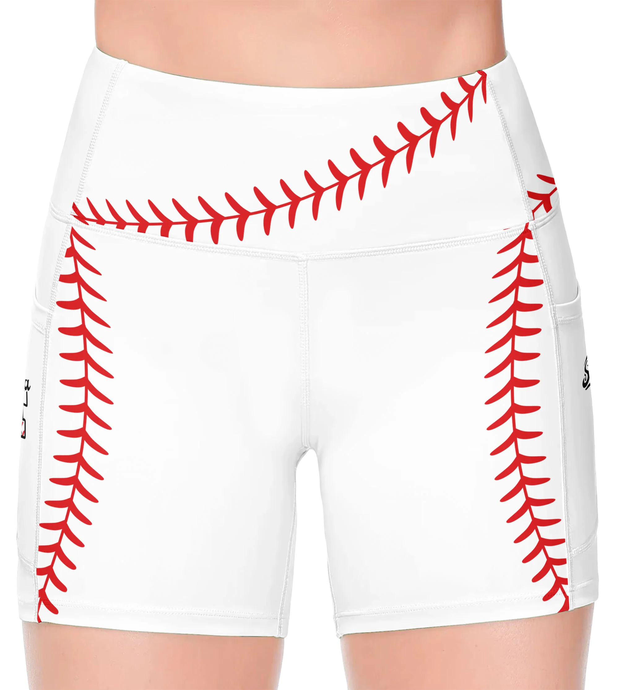 Baseball Softball Football Basketball Lover - Personalized Women's Workout Shorts - Image 4