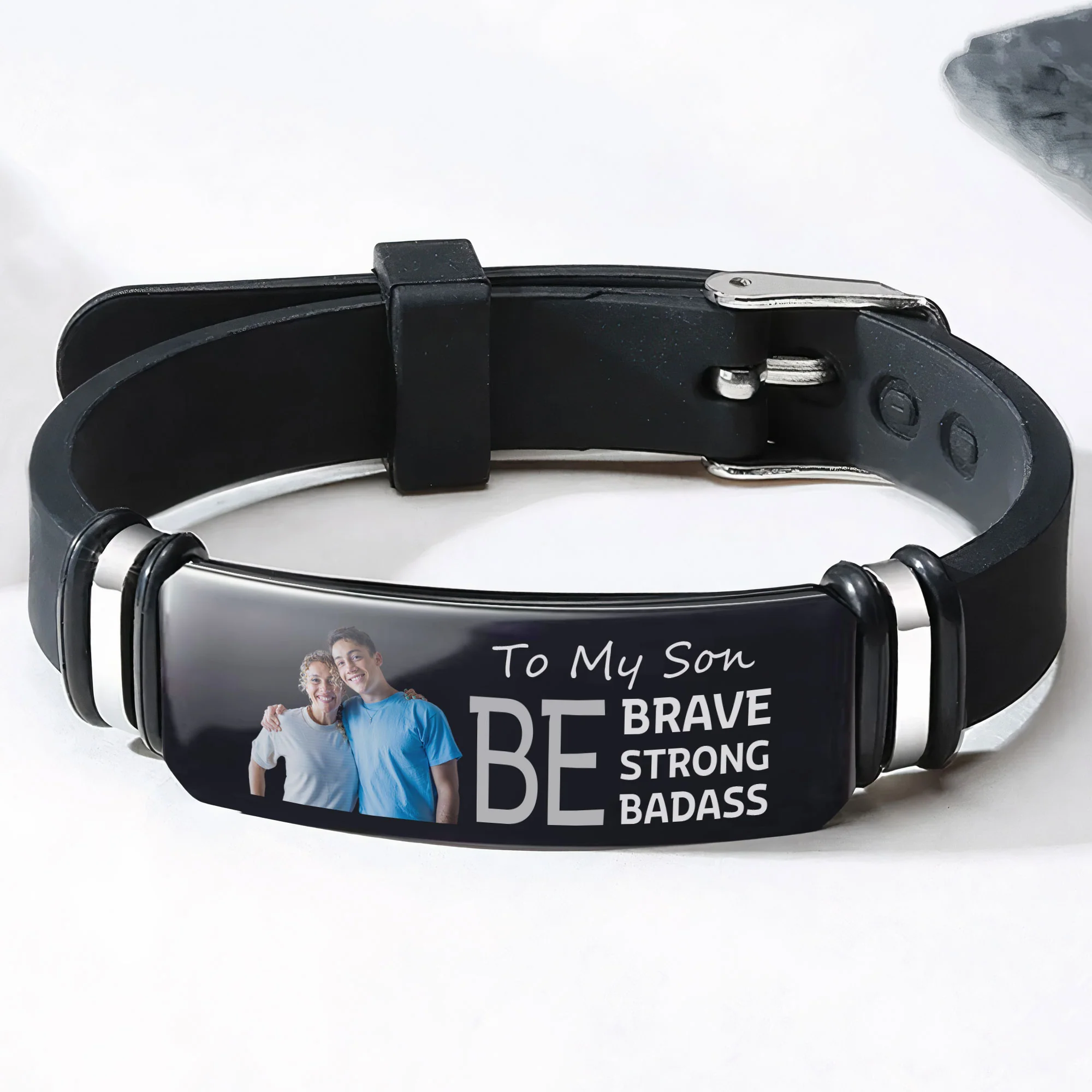 Be Brave Be Strong Be Badass - Personalized Photo Bracelet - Image 2