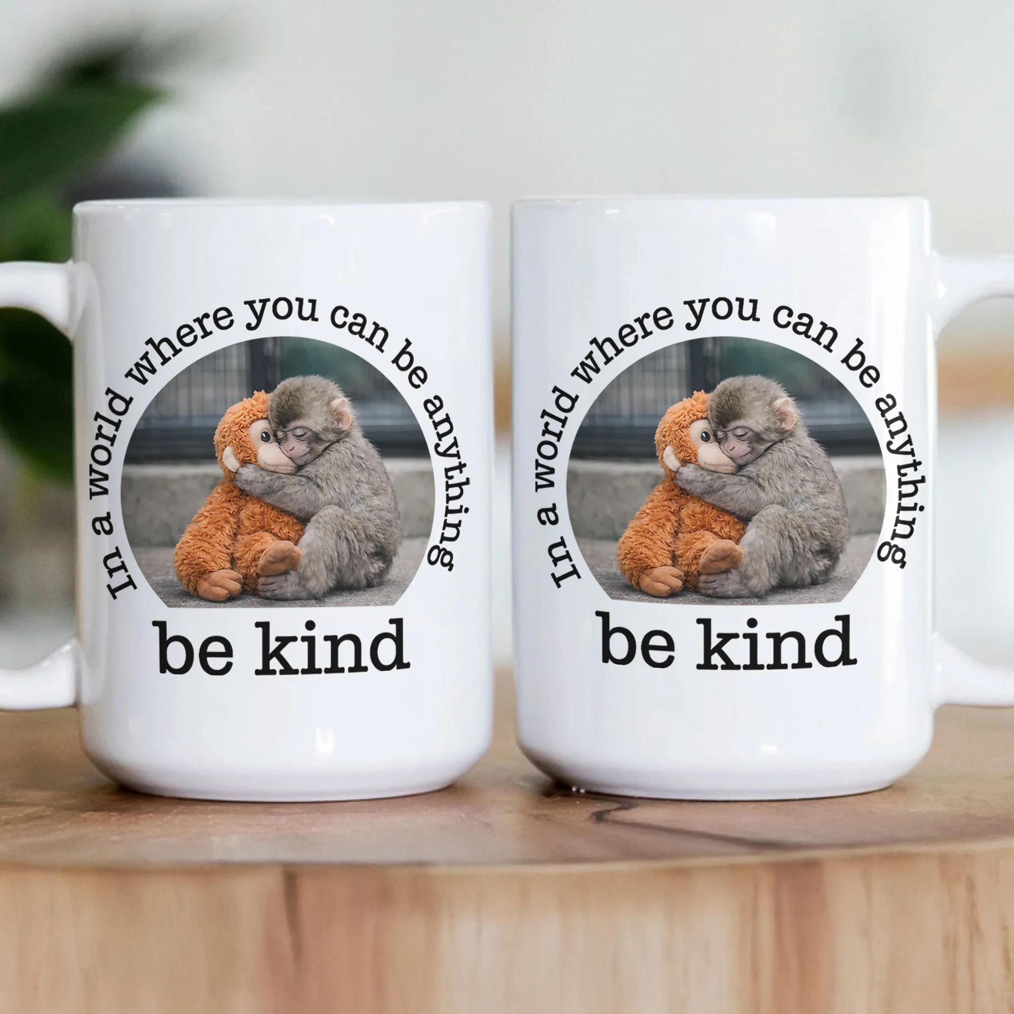 Be Kind - Baby Punch Monkey Gift For Animal Lovers - Mug - Image 2
