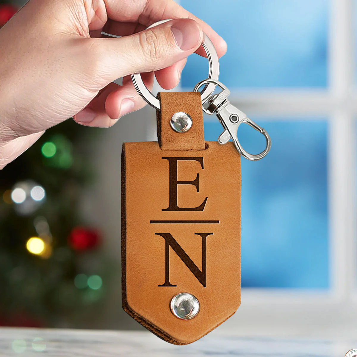 Be Safe And Always Come Home - Personalized Leather Photo Keychain - Image 4